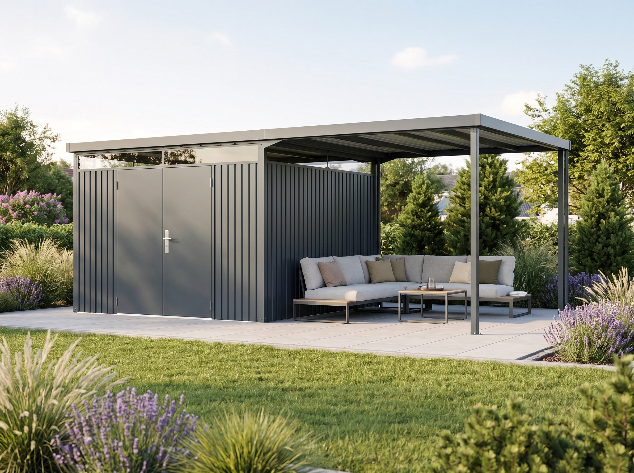 22% Rabatt ! StarLine Metall Gerätehaus Modell Solidum 17,22 m² 3x3m Unkategorisiert online kaufen