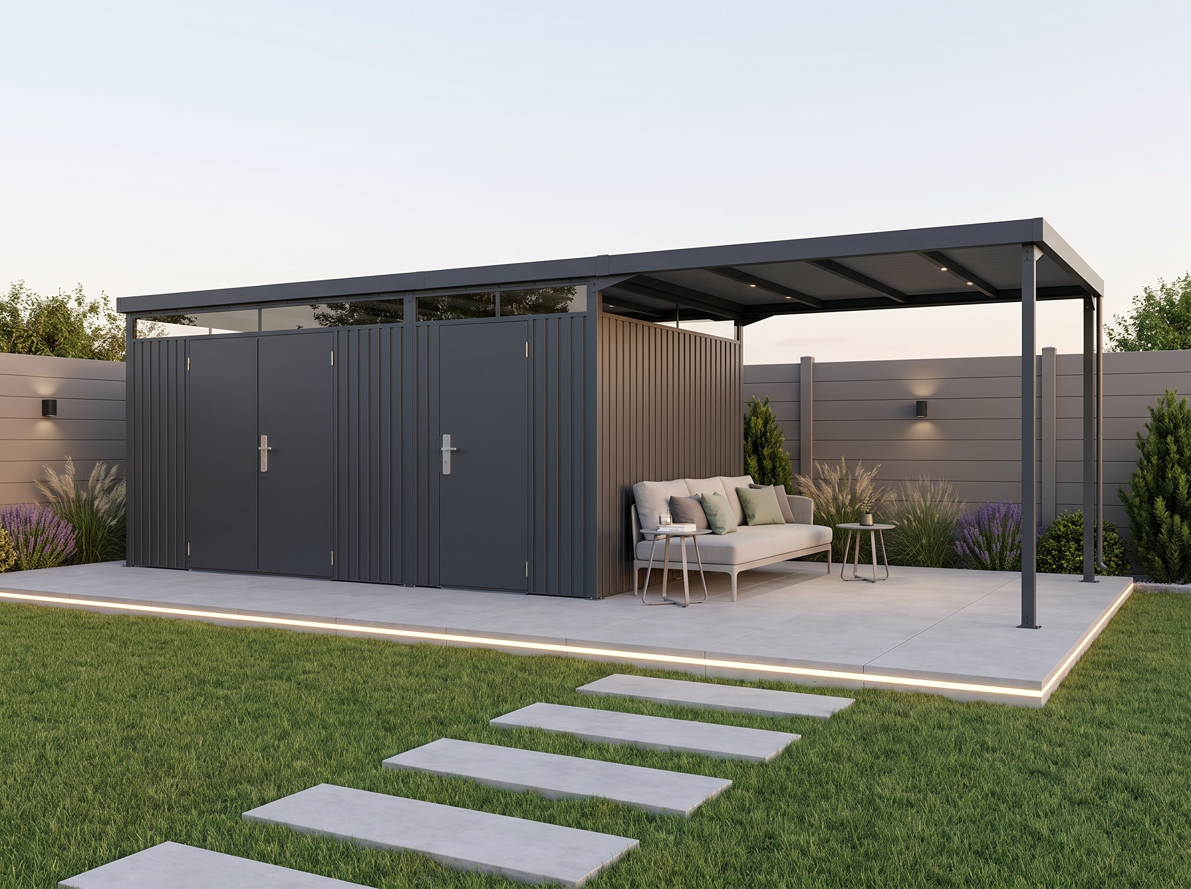 24% Rabatt ✓ StarLine Metall Gerätehaus Solidum 2-Raum 21,90 m² | zweiraum | modern Unkategorisiert online kaufen