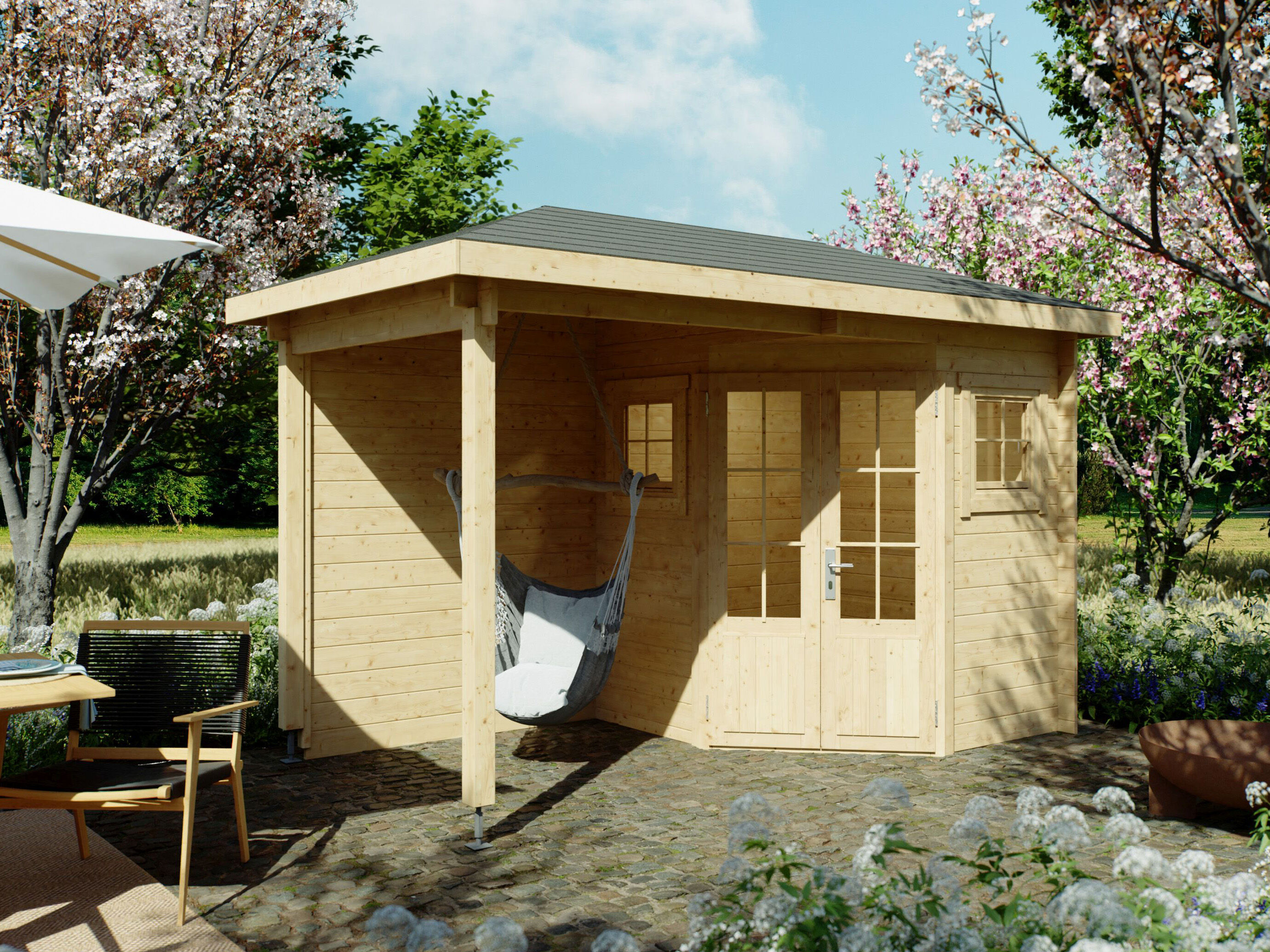 25% Rabatt ! Fjordholz 5-Eck Gartenhütte Modell Evelyn 1B 4x4m Unkategorisiert online kaufen