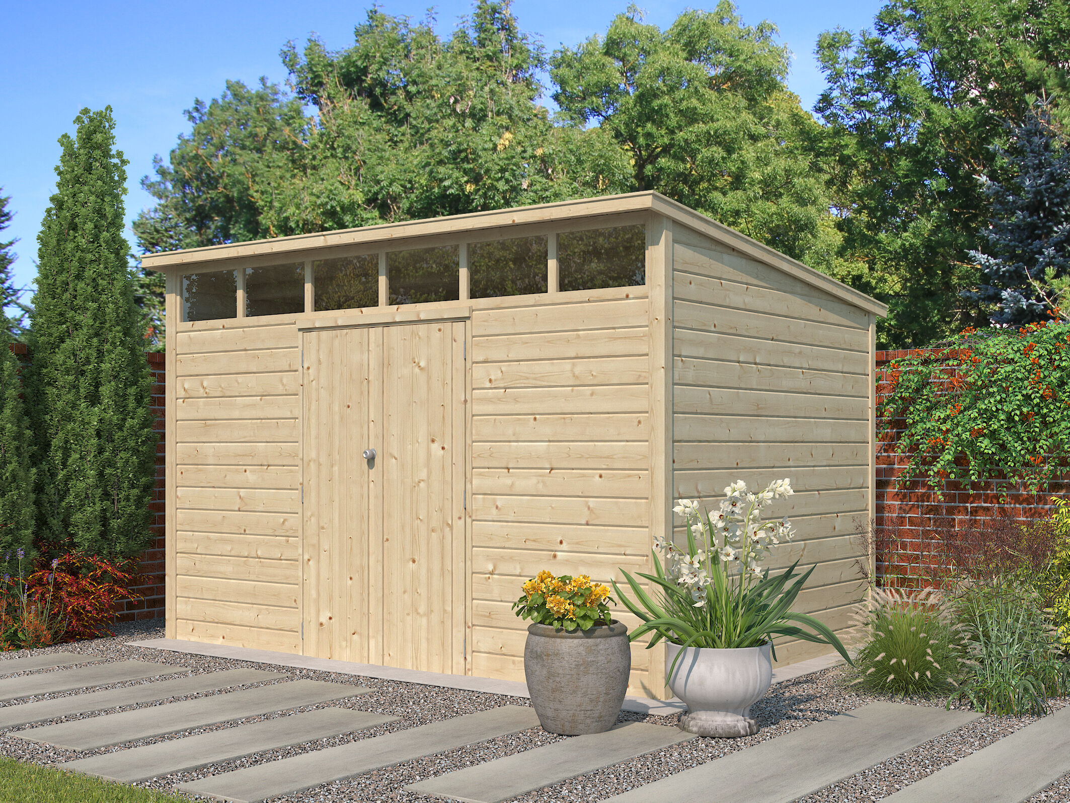25% Rabatt ! Gartenhütte Modell Q-Line 8,64 m² 4x2m Unkategorisiert online kaufen