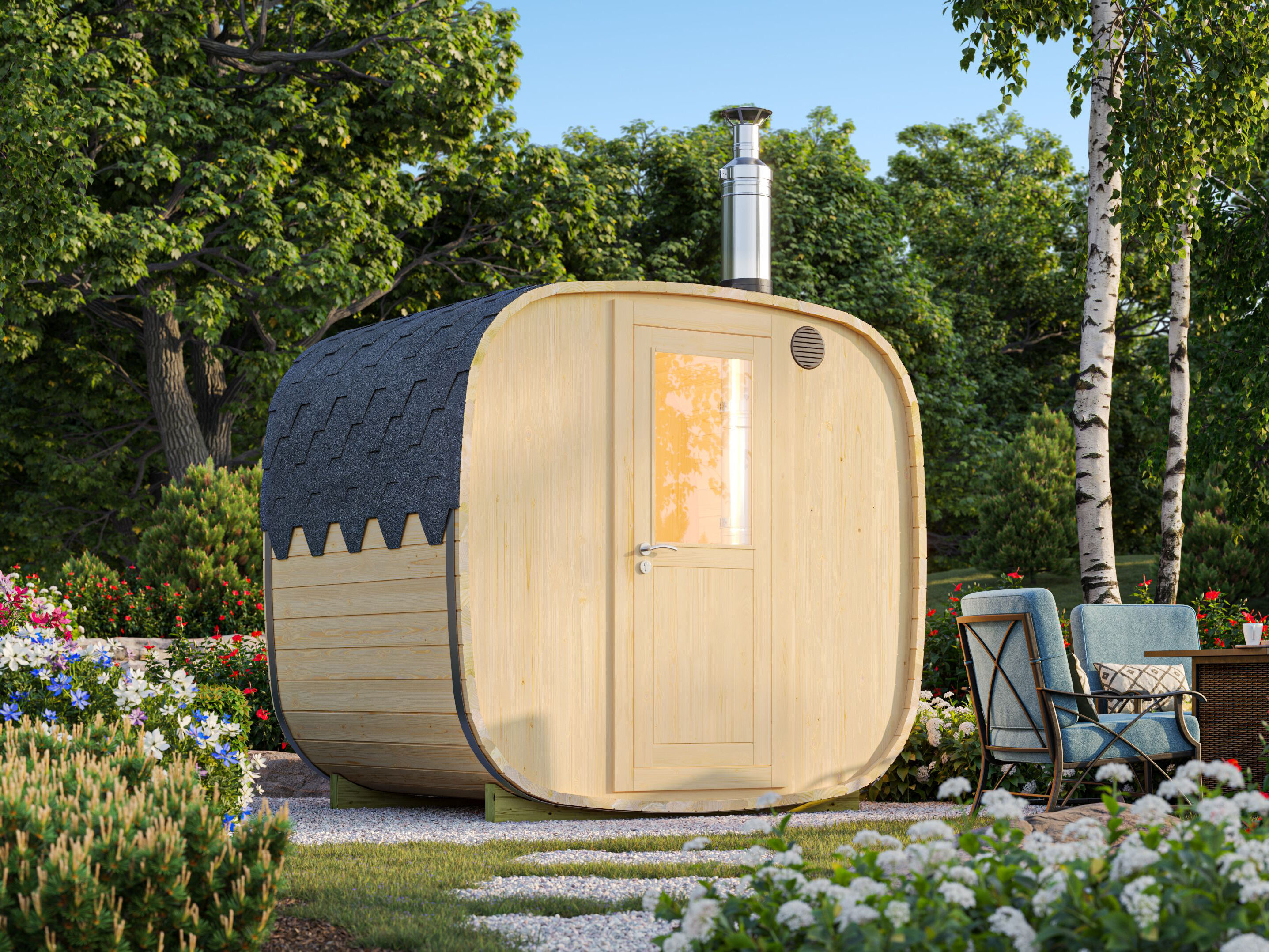26% Rabatt ! Fjordholz Fass-Sauna Modell Quadro 170 cm Unkategorisiert online kaufen