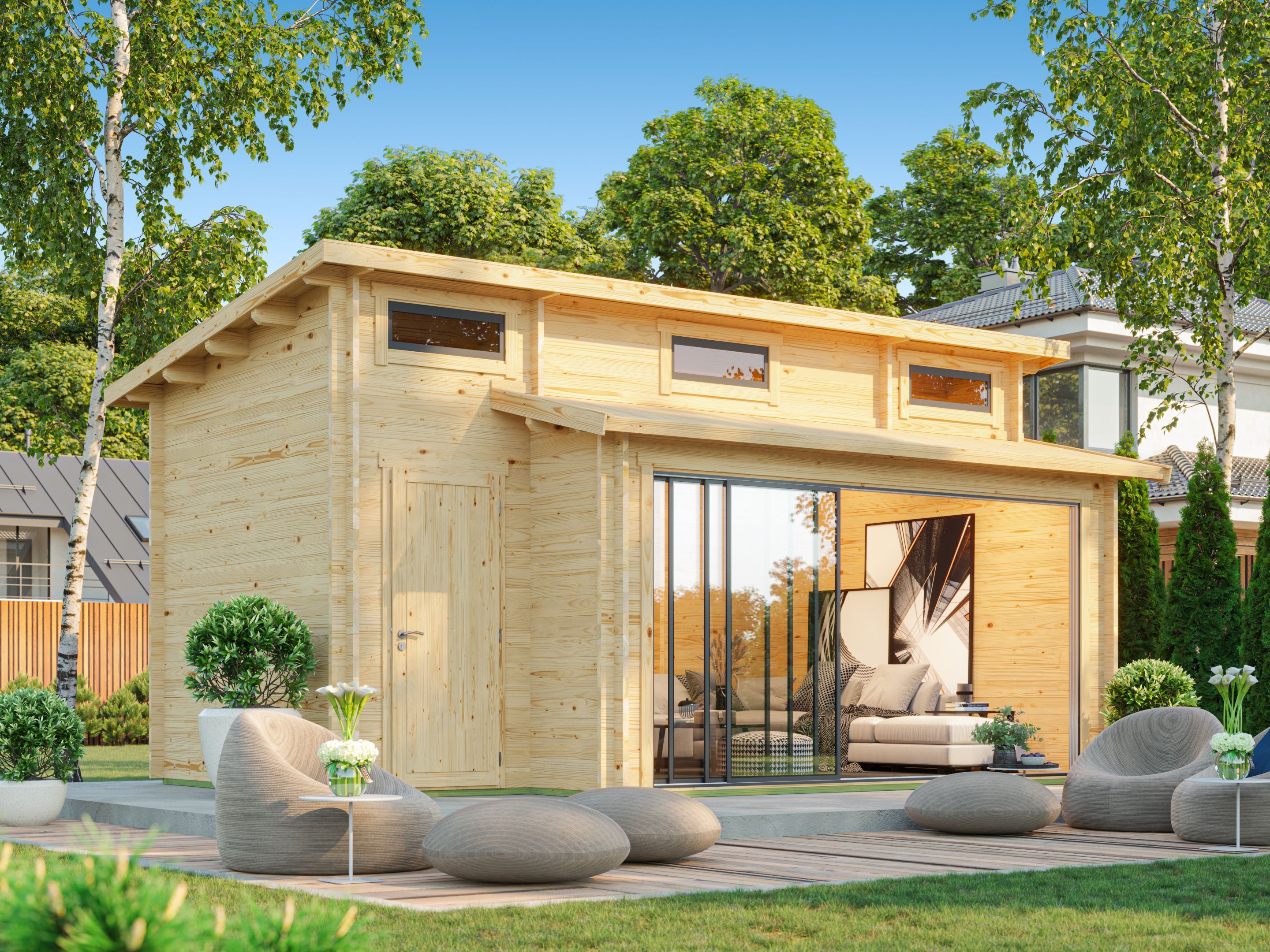 26% Rabatt ! Fjordholz Gartenhütte Avantgarde 44-C Alu 6x4m Unkategorisiert online kaufen