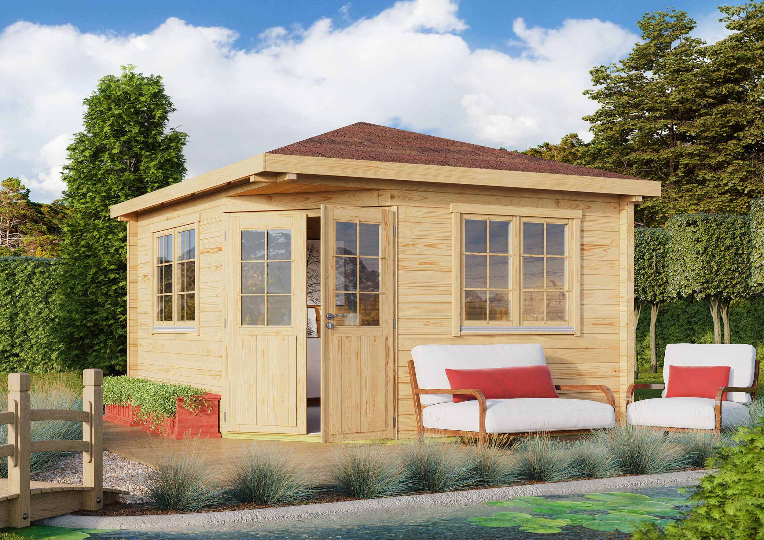 26% Rabatt ! Fjordholz Gartenhütte Modell Fargo 44 A 3x3m Unkategorisiert online kaufen