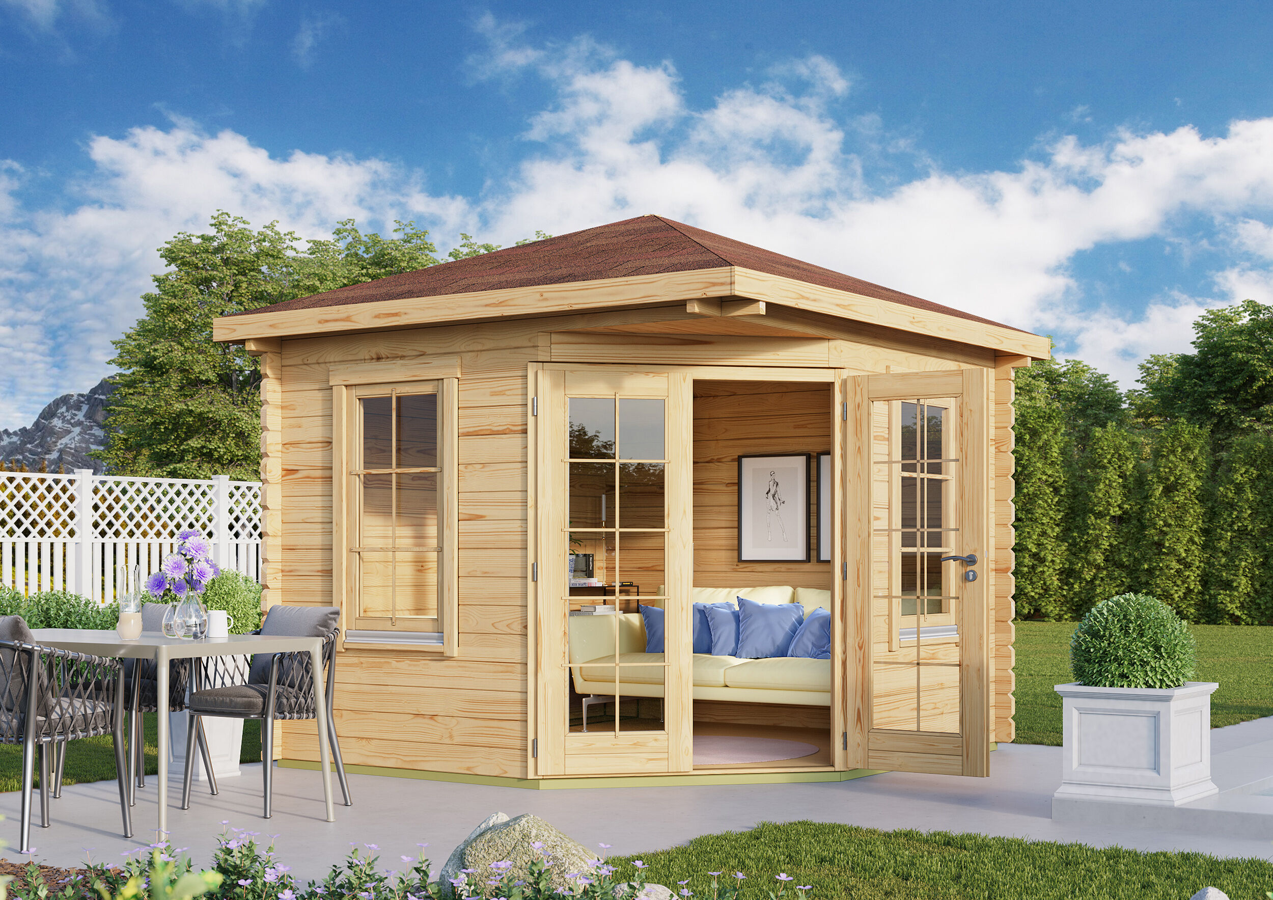 26% Rabatt ! Fjordholz Gartenhütte Modell Fico 44 3x3m Unkategorisiert online kaufen