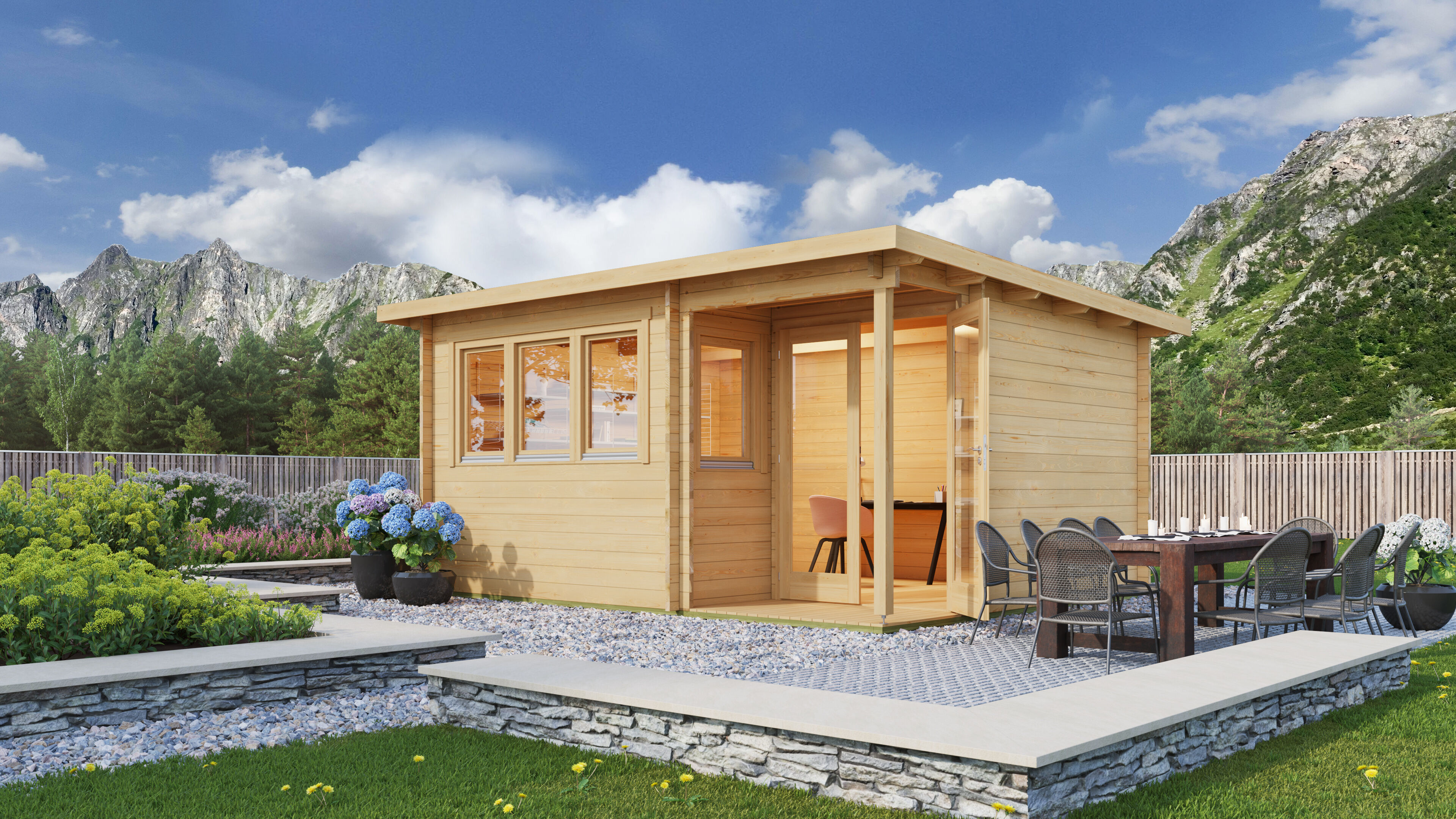 26% Rabatt ! Fjordholz Gartenhütte Modell Home Office Sam 70 5x4m Unkategorisiert online kaufen