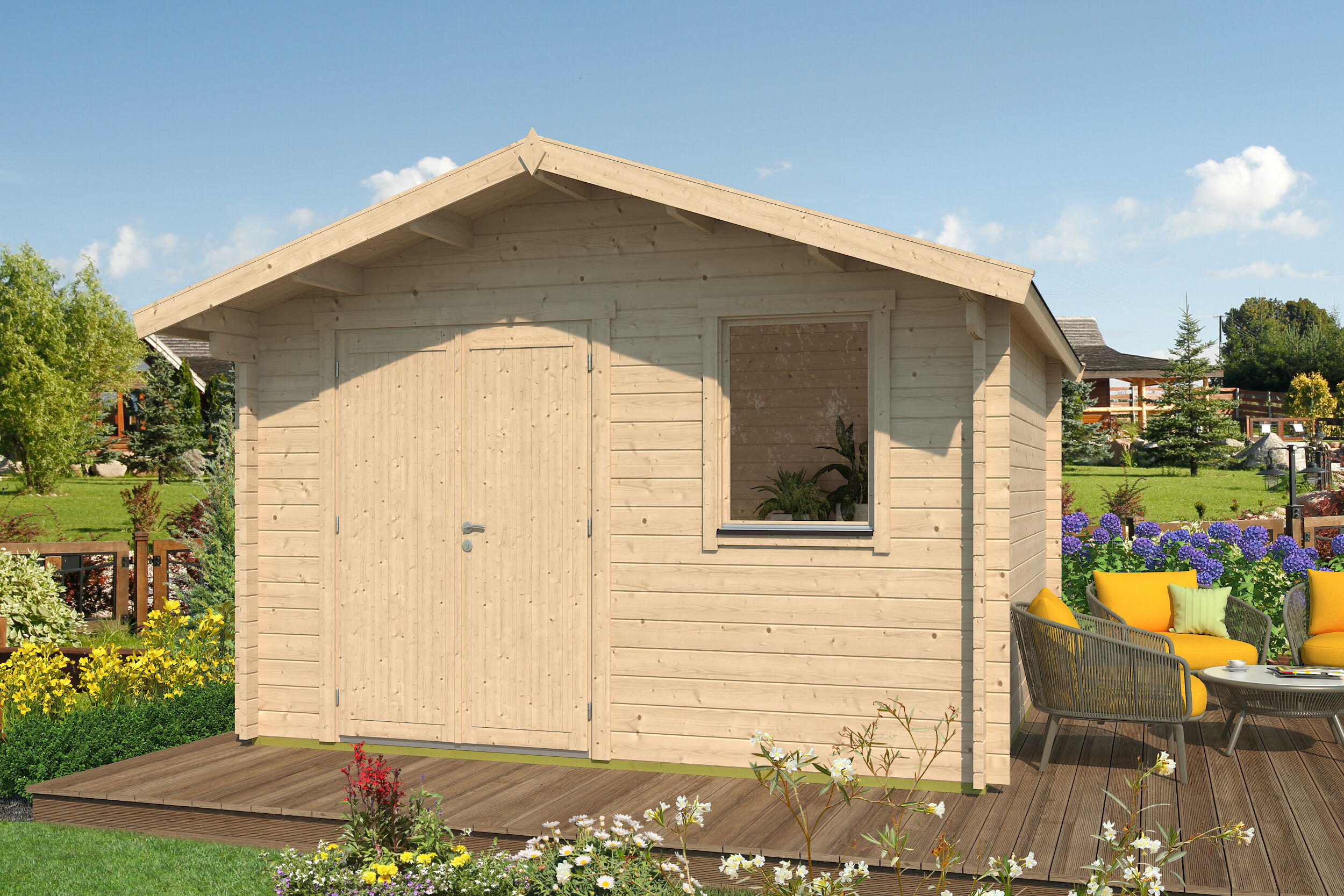 26% Rabatt ! Fjordholz Gartenhütte Modell Lexi 44 I Premium 4x4m Unkategorisiert online kaufen