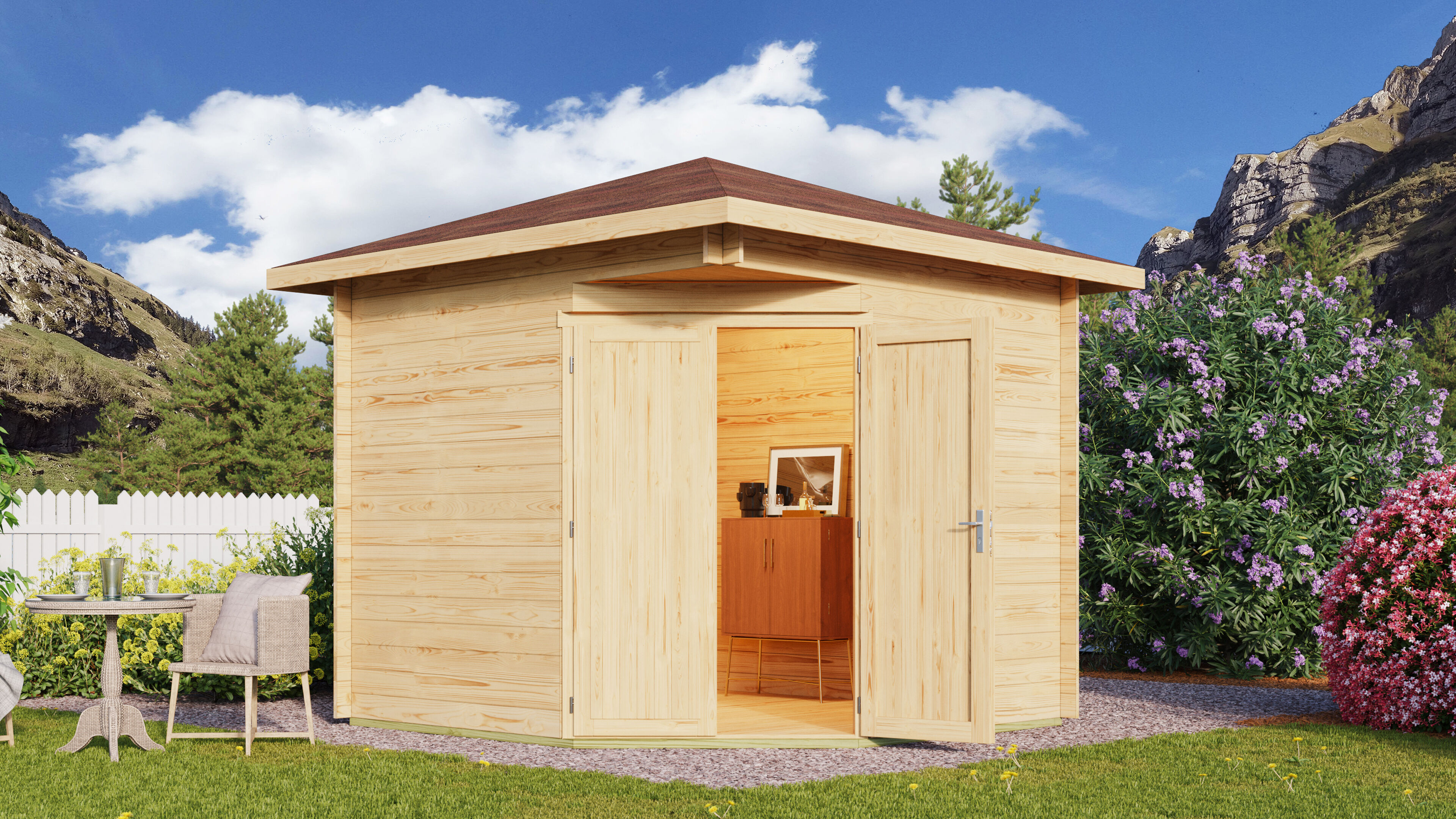26% Rabatt ! Fjordholz Gartenhütte Modell Nelly 44 A 3x3m Unkategorisiert online kaufen