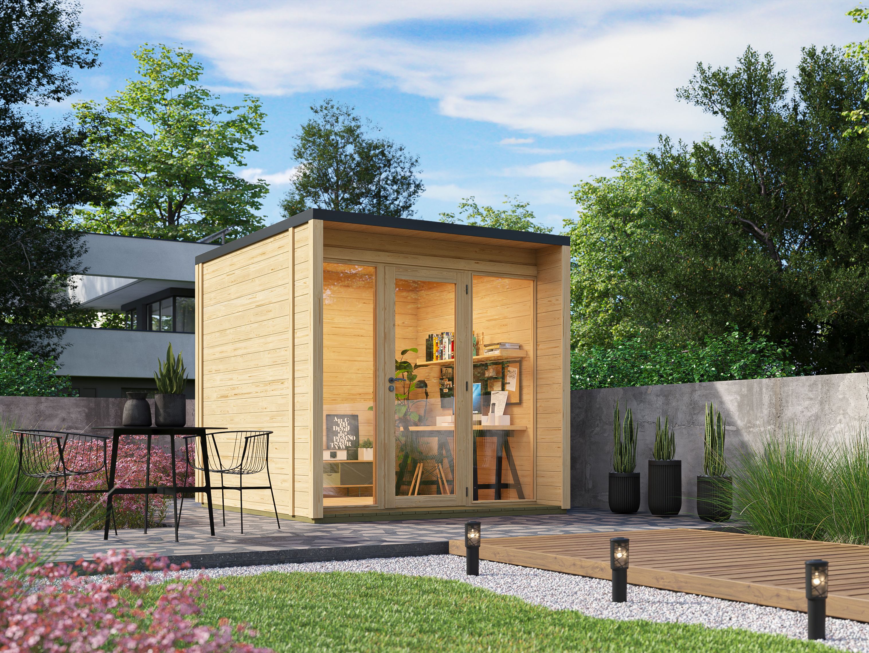 26% Rabatt ! Fjordholz Gartenhütte Modell Office Box Größe S nat 4x4m Unkategorisiert online kaufen