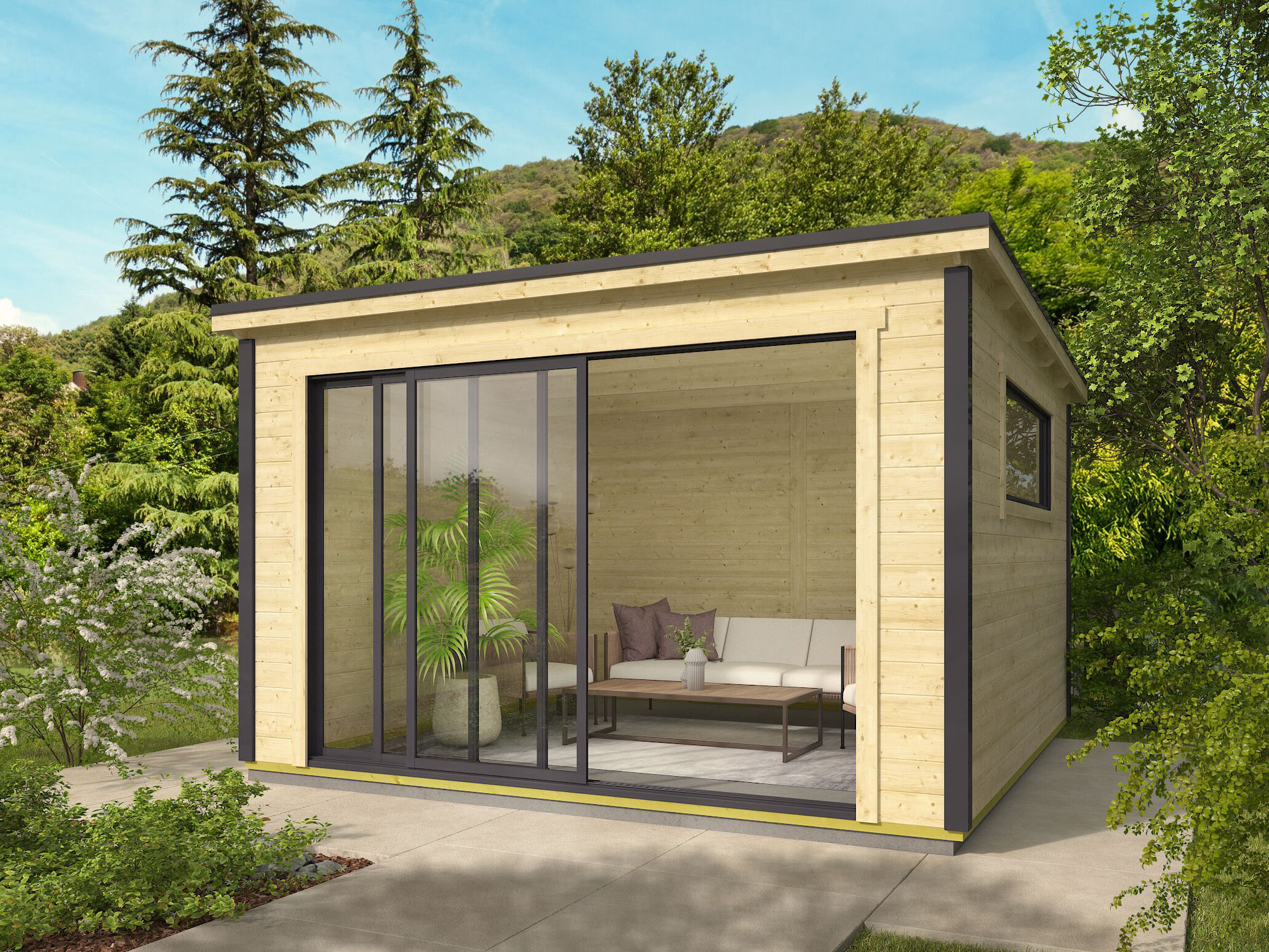 26% Rabatt ! Fjordholz Gartenhütte Modell Poel-2 4x4m Unkategorisiert online kaufen