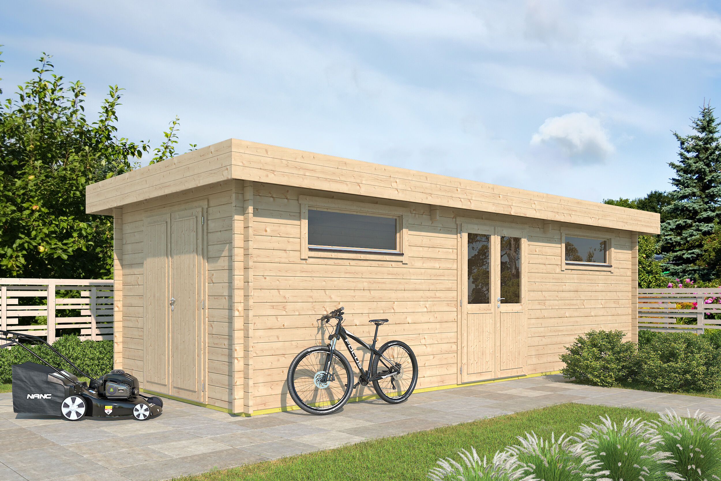 26% Rabatt ! Fjordholz Gartenhütte Modell Vaud 44 8x3m Unkategorisiert online kaufen