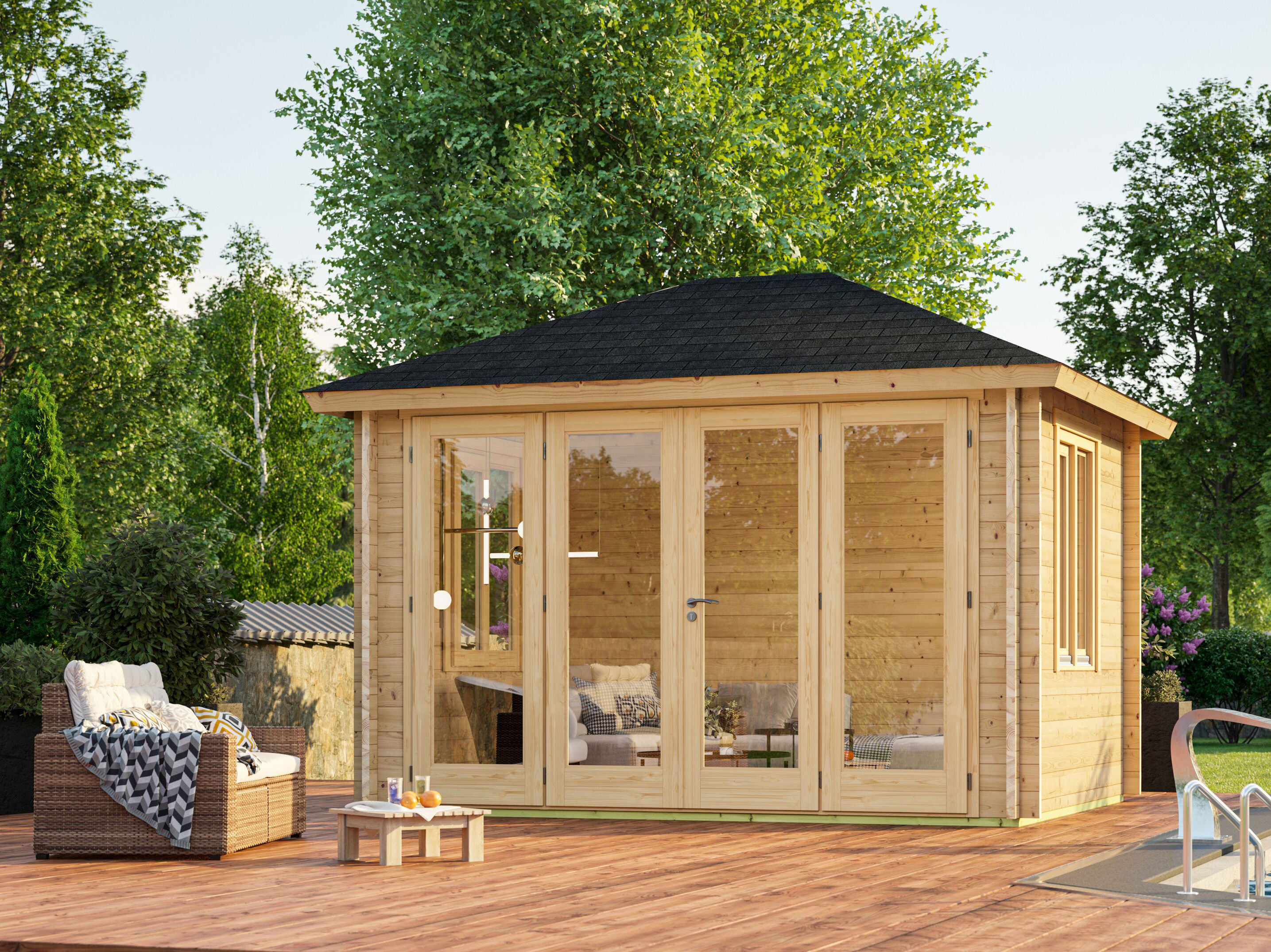 26% Rabatt ! Fjordholz Gartenlounge Modell Kiano 44 F 5x4m Unkategorisiert online kaufen