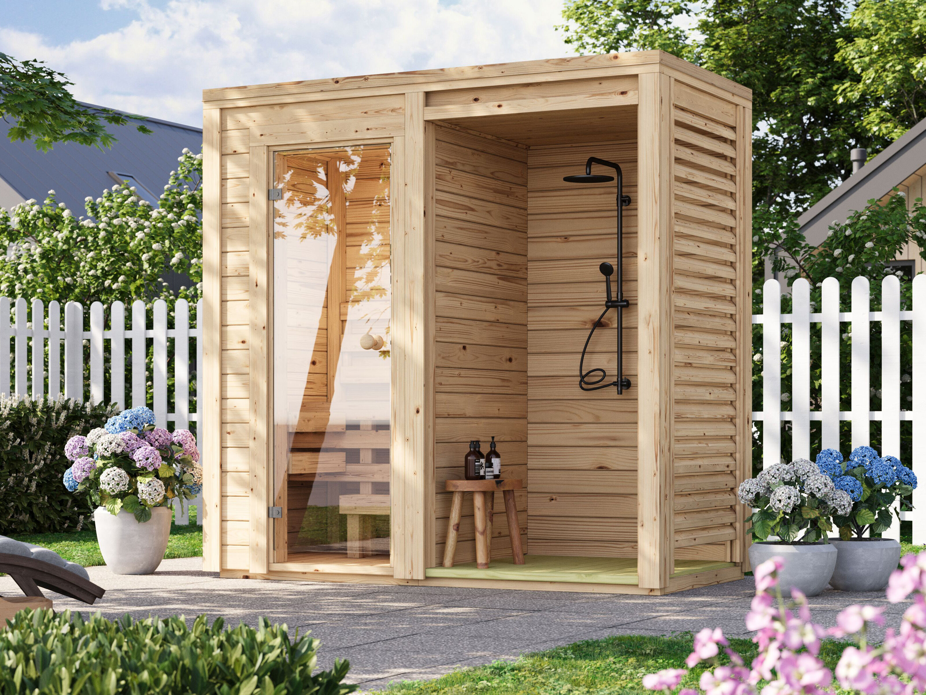 26% Rabatt ! Fjordholz Mini Saunahaus Modell Nick mit Dusche Unkategorisiert online kaufen