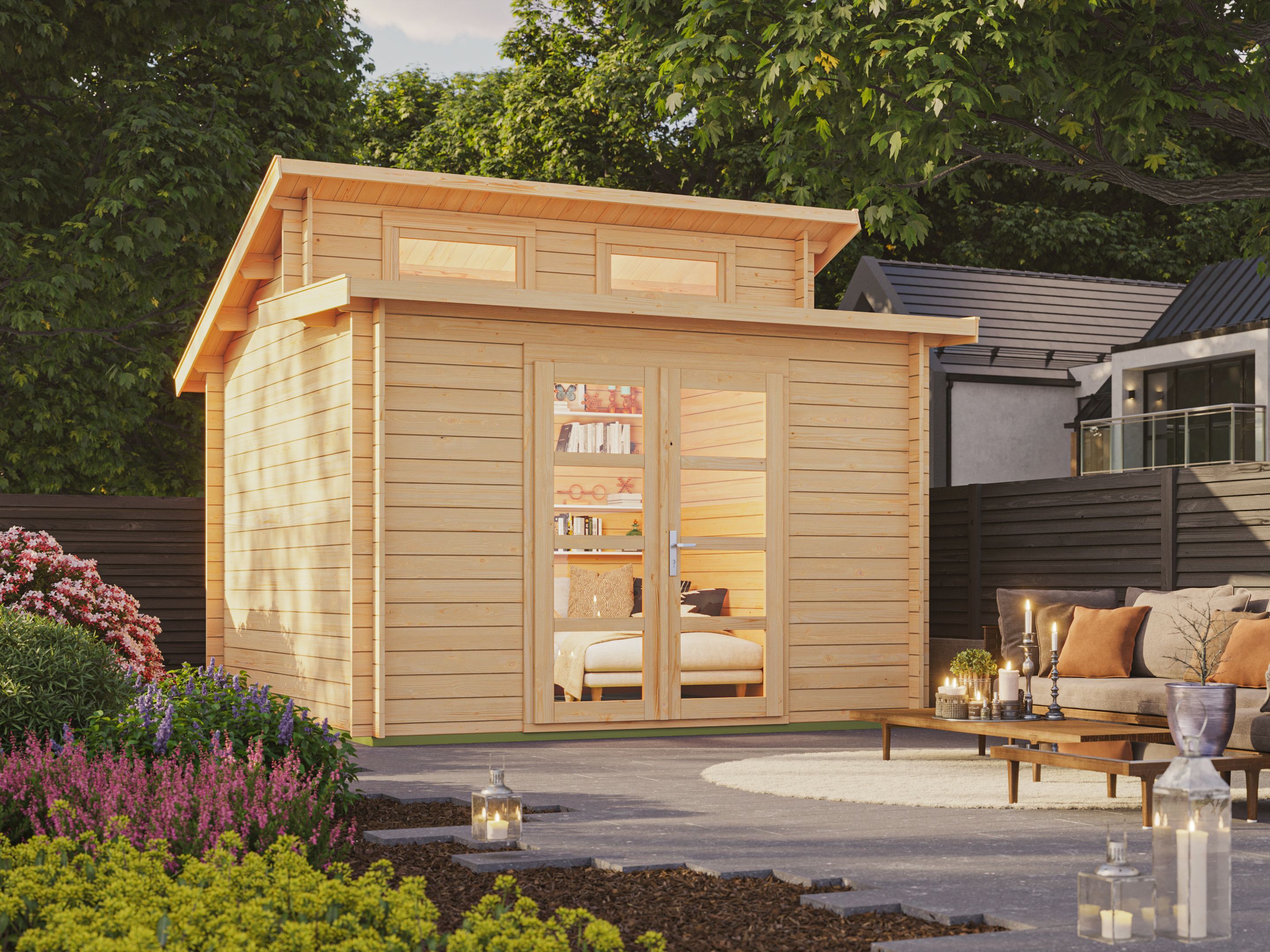 26% Rabatt ! Fjordholz Pultdach Gartenhütte Modell Aktiva-28 A 3x3m Unkategorisiert online kaufen
