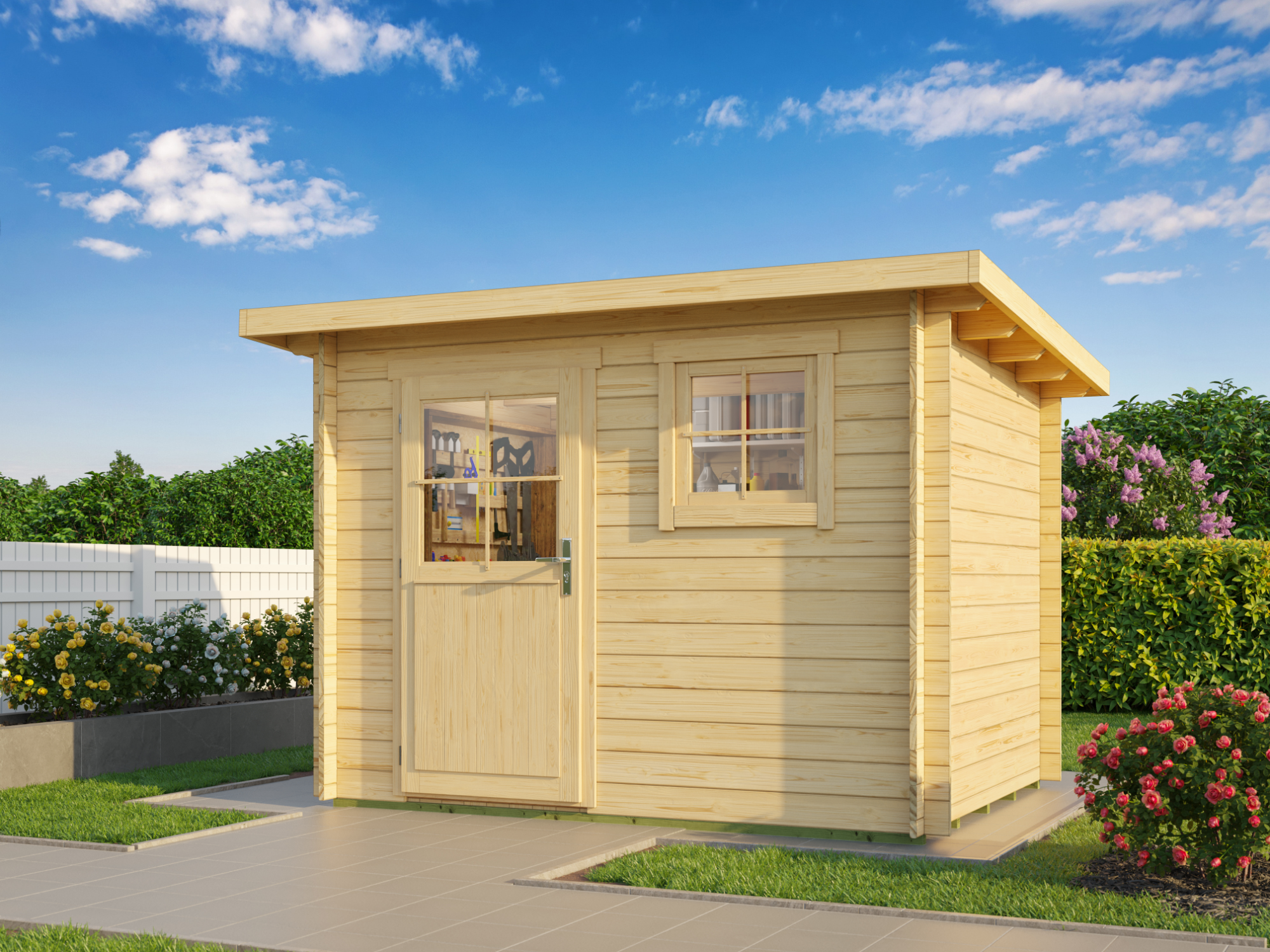 26% Rabatt ! Fjordholz Pultdach Gartenhütte Modell Ezra 2B 3x3m Unkategorisiert online kaufen