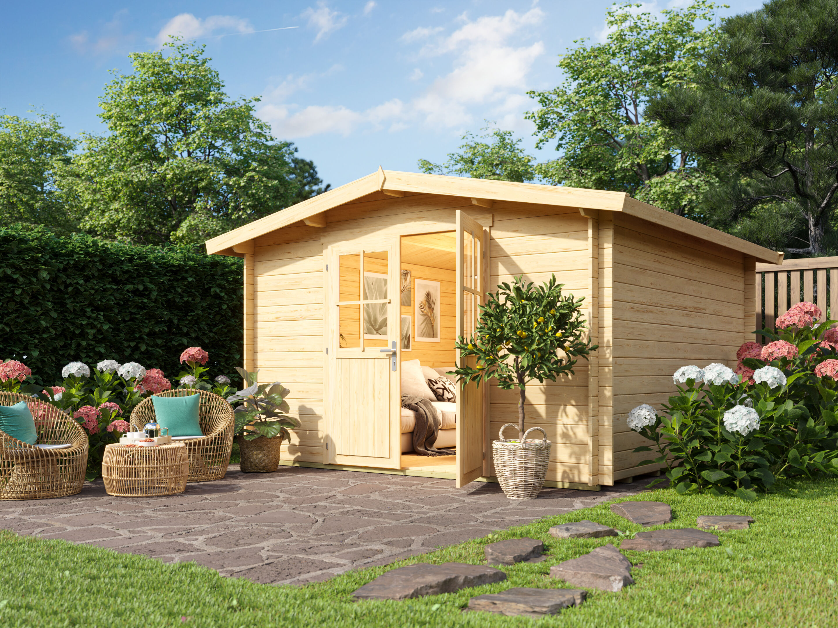 26% Rabatt ! Fjordholz Satteldach Gartenhütte Modell Eliza 5D 4x4m Unkategorisiert online kaufen