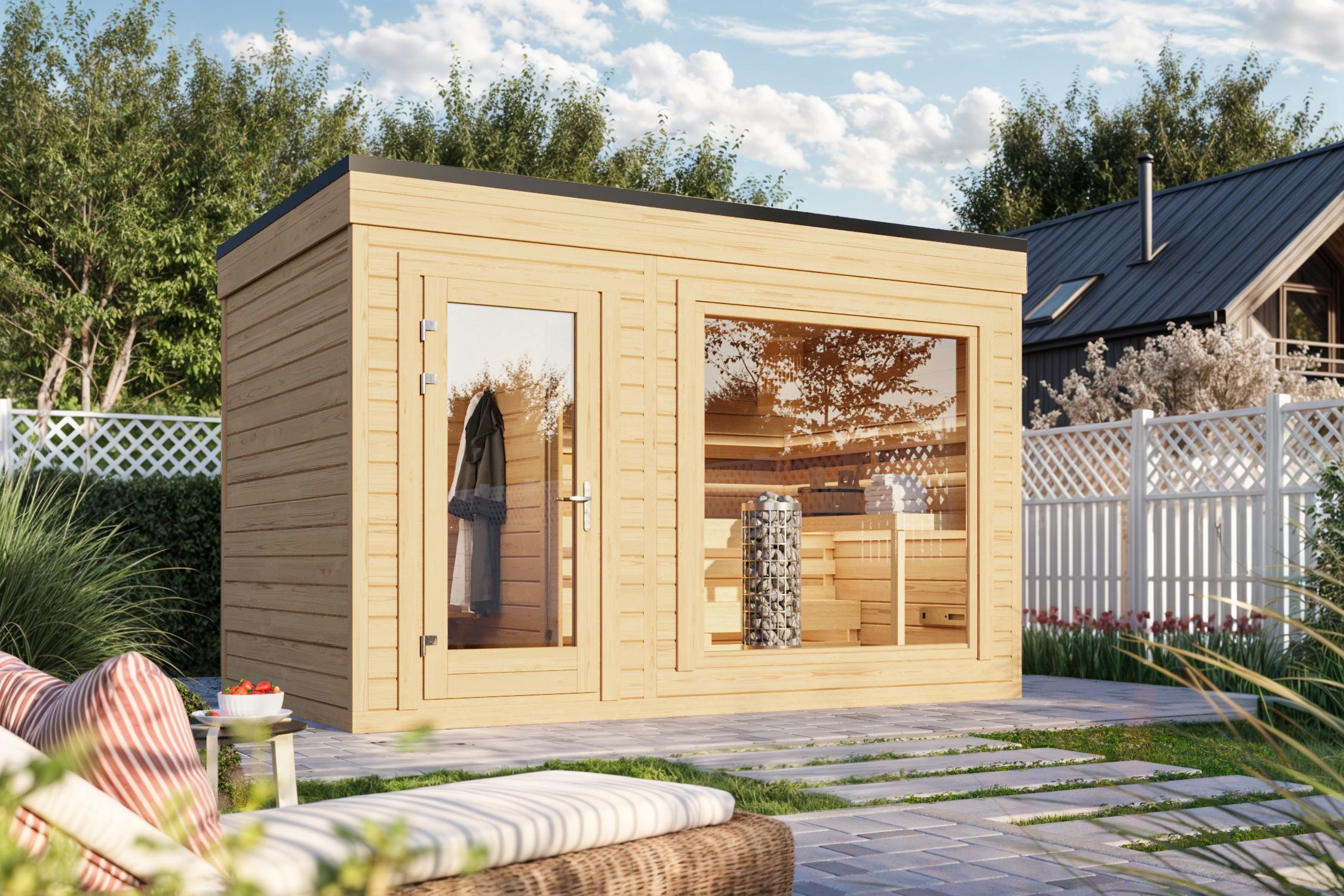 26% Rabatt ! Fjordholz Saunahaus Modell Panorama Cube 70 B Unkategorisiert online kaufen