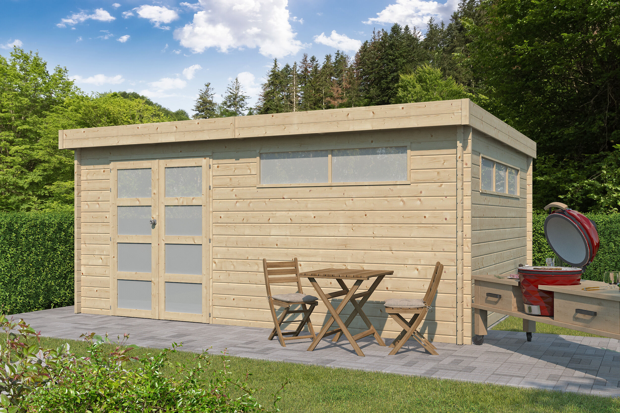26% Rabatt ! Flachdach Gartenhütte Modell Nelo 44 E 6x4m Unkategorisiert online kaufen