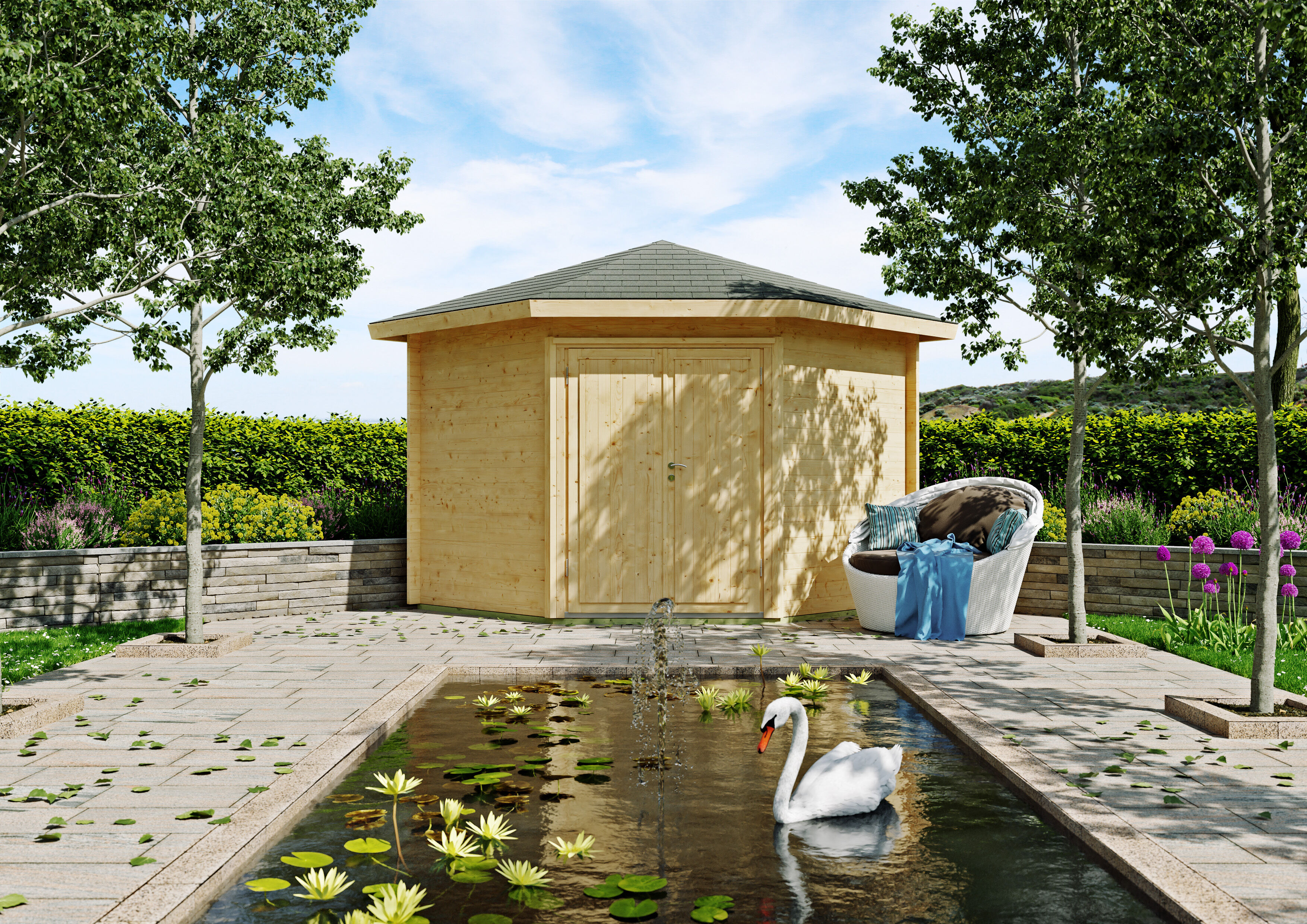 26% Rabatt ! Gartenhütte Modell Leon 40 A 3x3m Unkategorisiert Produktbild