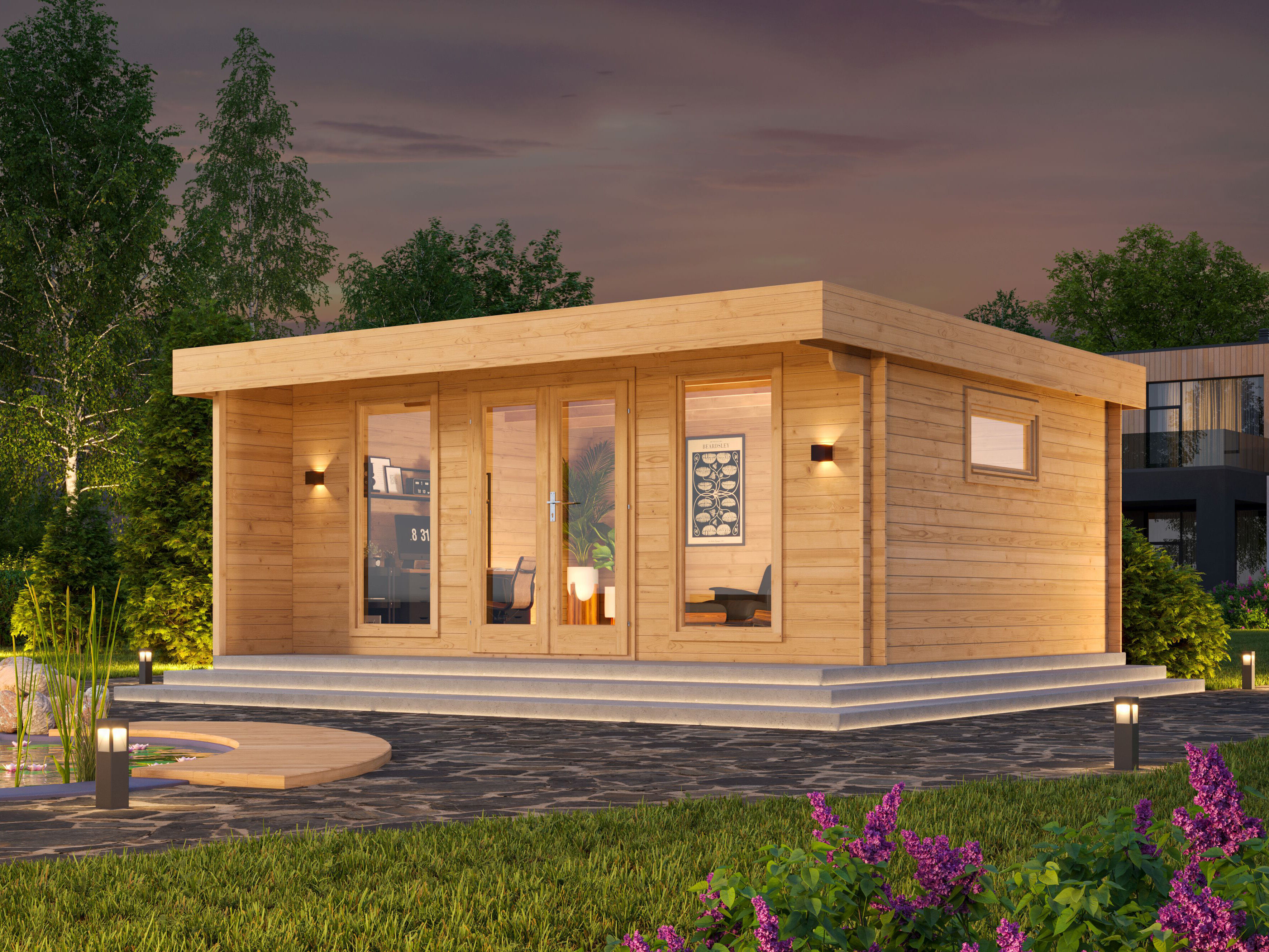 26% Rabatt ! Modernes Fjordholz Gartenhütte mit Flachdach Modell 6x4m Unkategorisiert online kaufen