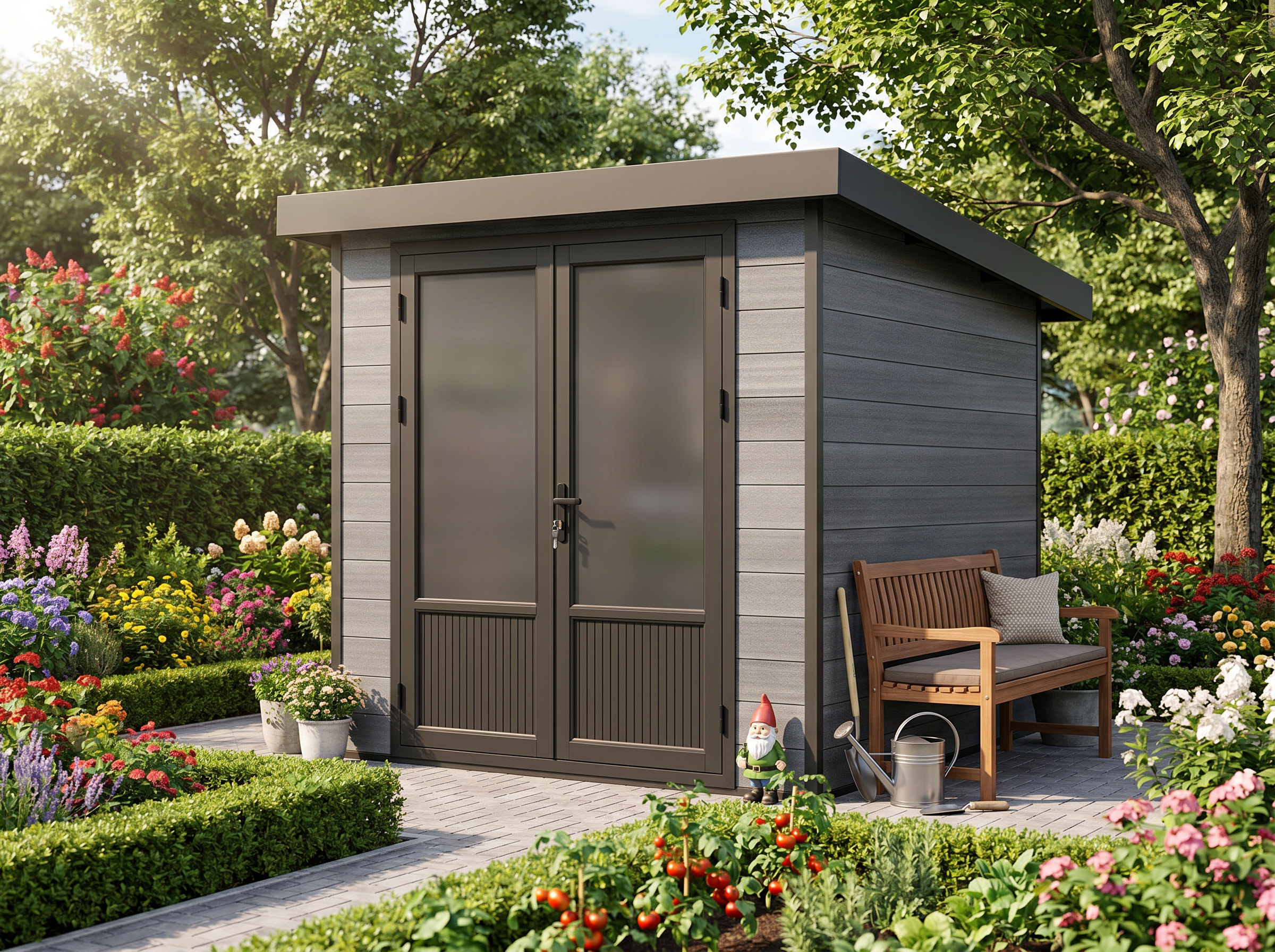 26% Rabatt ! WPC Gartenhütte 2x2 mit Pultdach – Modell Style DeL 2x2m Unkategorisiert online kaufen