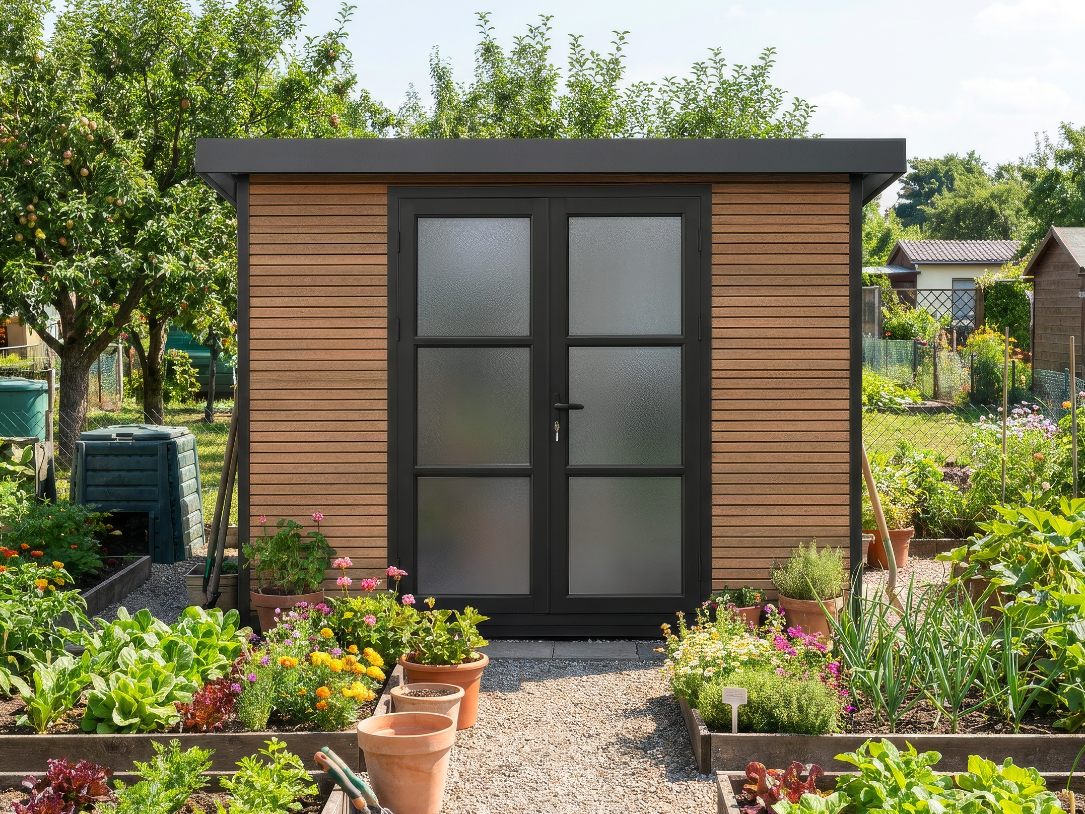 26% Rabatt ! WPC Gartenhütte Modell FineLine 5,8 m² Teak 3x2m Unkategorisiert online kaufen 26% Rabatt ! WPC Gartenhütte Modell FineLine 5,8 m² Teak 3x2m Unkategorisiert online kaufen