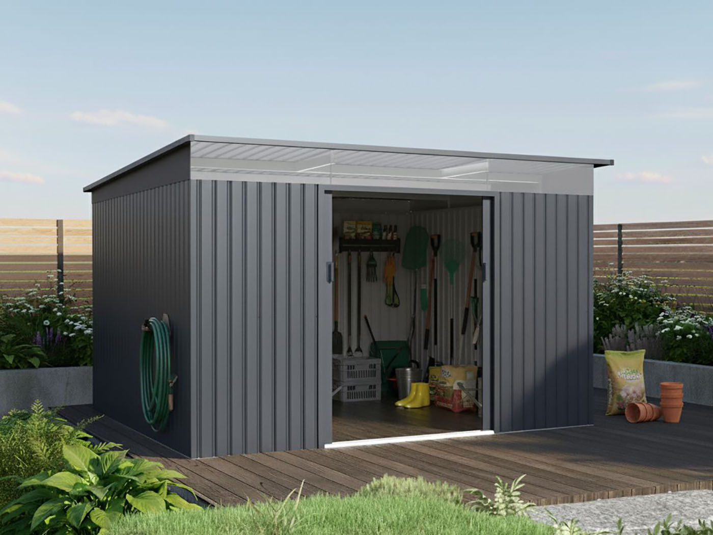 27% Rabatt ! Metall Gerätehaus Modell Rheinfeld 10,20 m² 4x3m Unkategorisiert online kaufen 27% Rabatt ! Metall Gerätehaus Modell Rheinfeld 10,20 m² 4x3m Unkategorisiert online kaufen