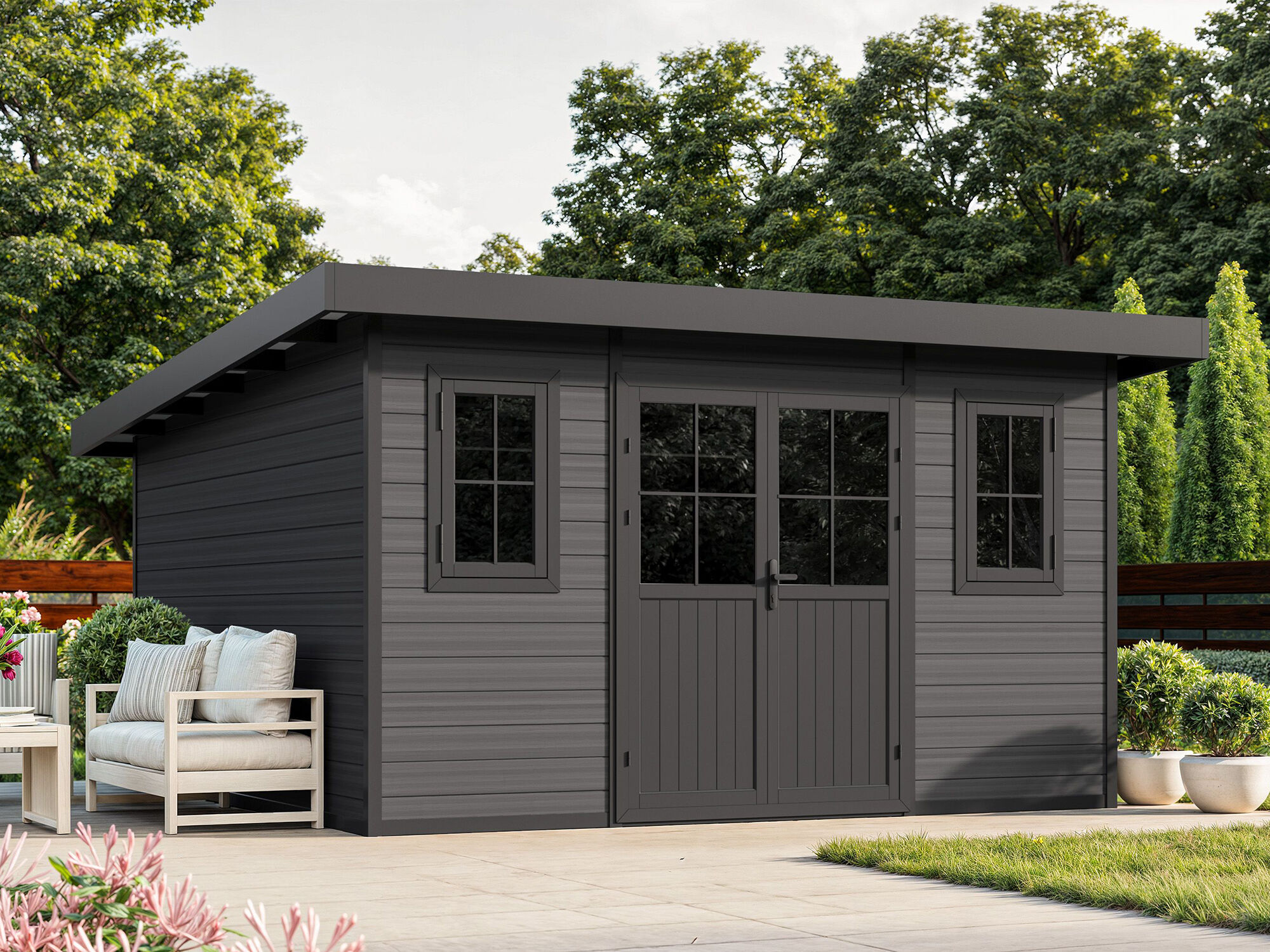 29% Rabatt ✓ 5 × 3 m | WPC Gartenhütte Style DeLuxe 15,0 m² | modern Unkategorisiert online kaufen