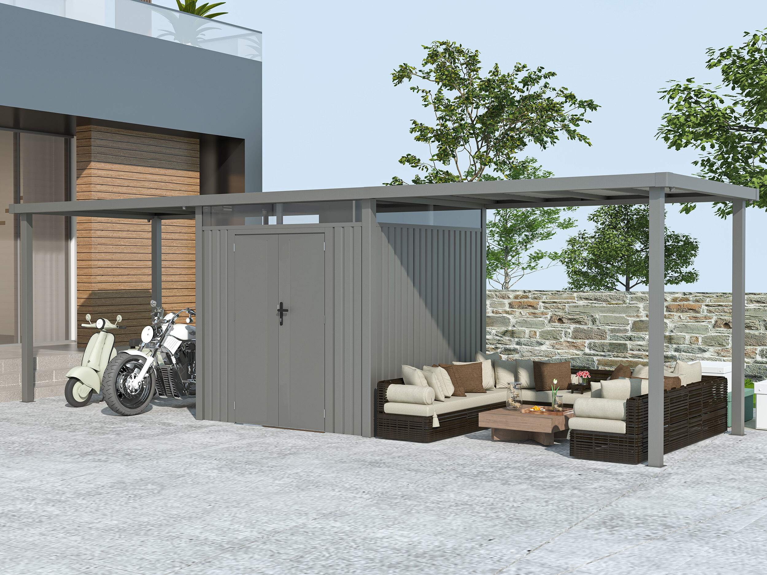 37% Rabatt ! Metall Gerätehaus Modell Style 4,45 m² Spar-Set 3 2x2m Unkategorisiert online kaufen