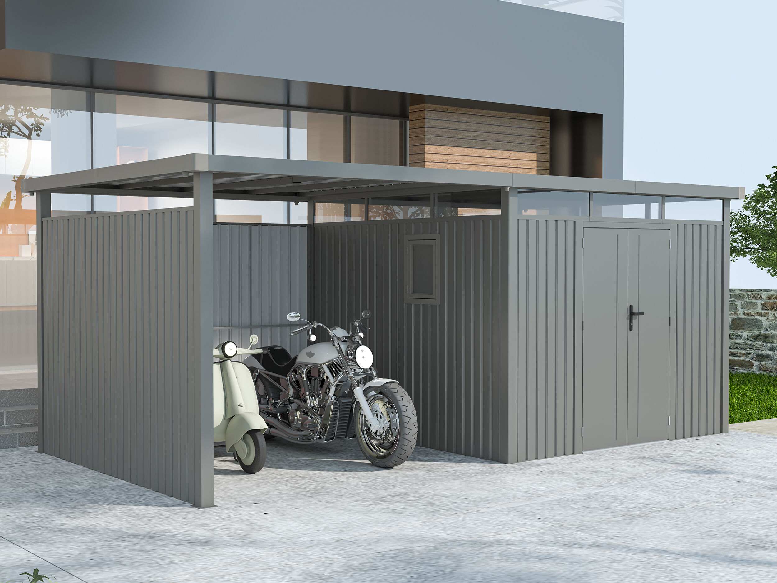 37% Rabatt ! Metall Gerätehaus Modell Style 7,56 m² Spar-Set-2 6x4m Unkategorisiert online kaufen