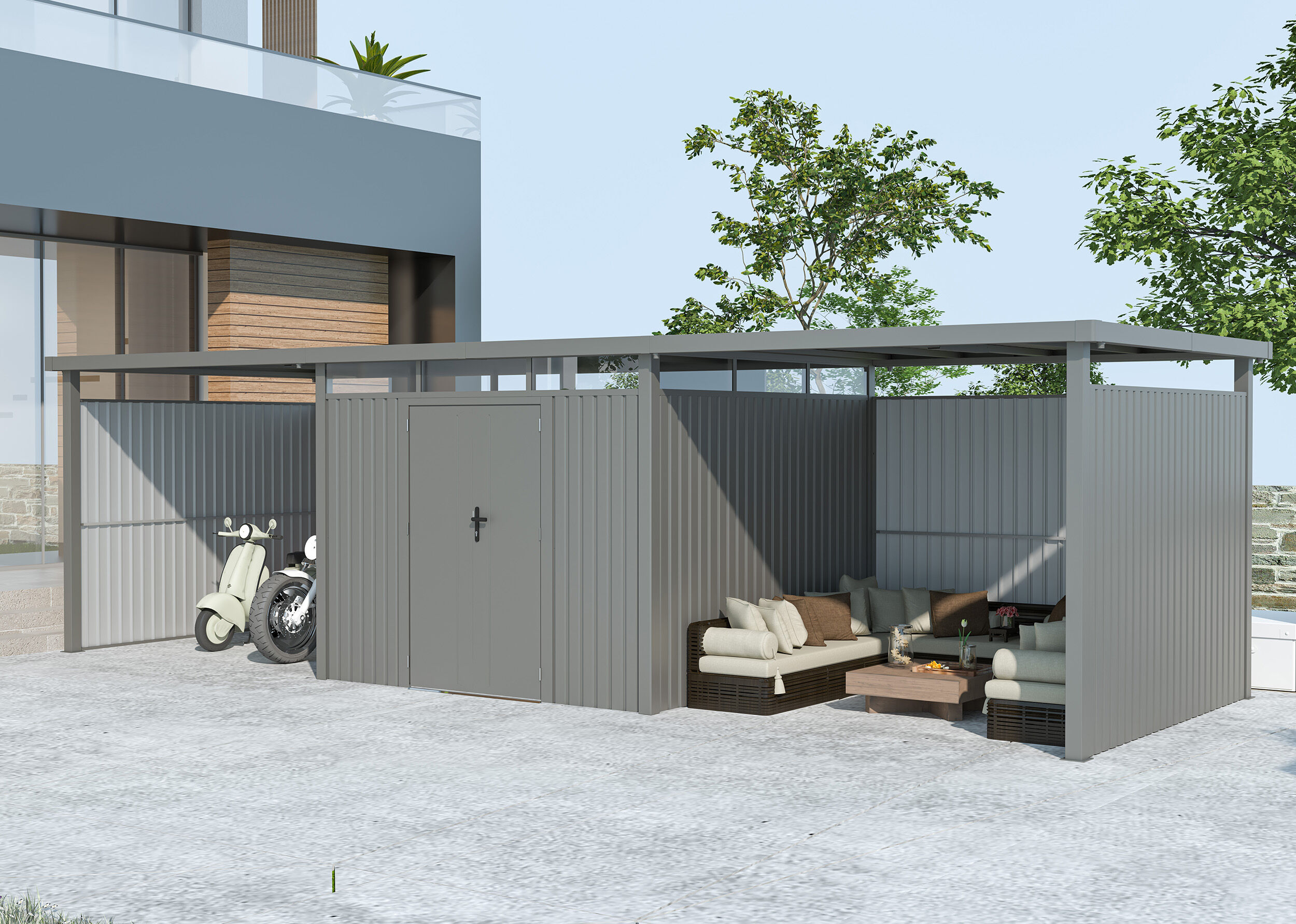 37% Rabatt ! Metall Gerätehaus Modell Style 7,56 m² Spar-Set-4 6x4m Unkategorisiert online kaufen