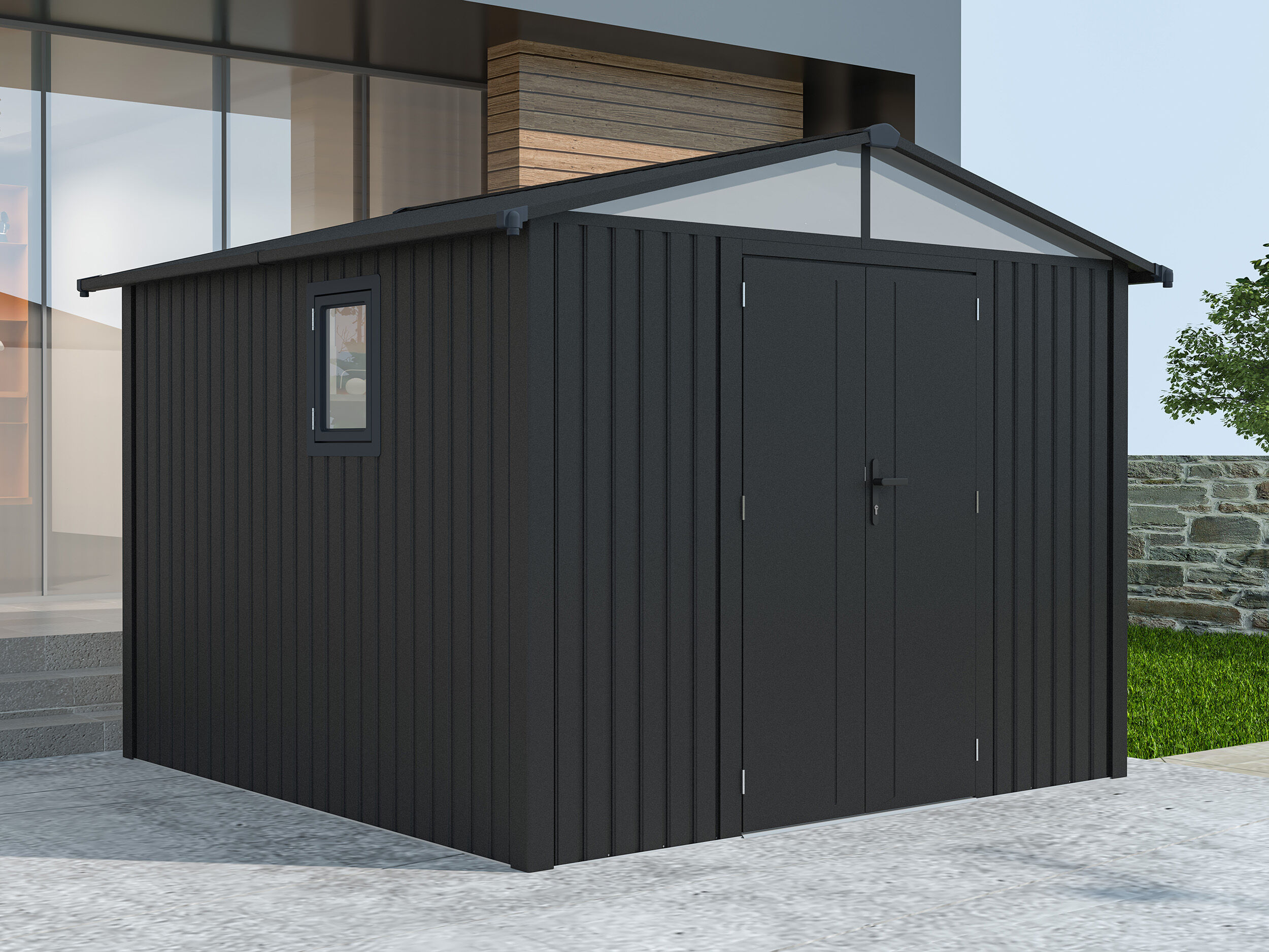 42% Rabatt ! Metall Gerätehaus Modell Trend 7,56 m² Anthrazit Unkategorisiert online kaufen