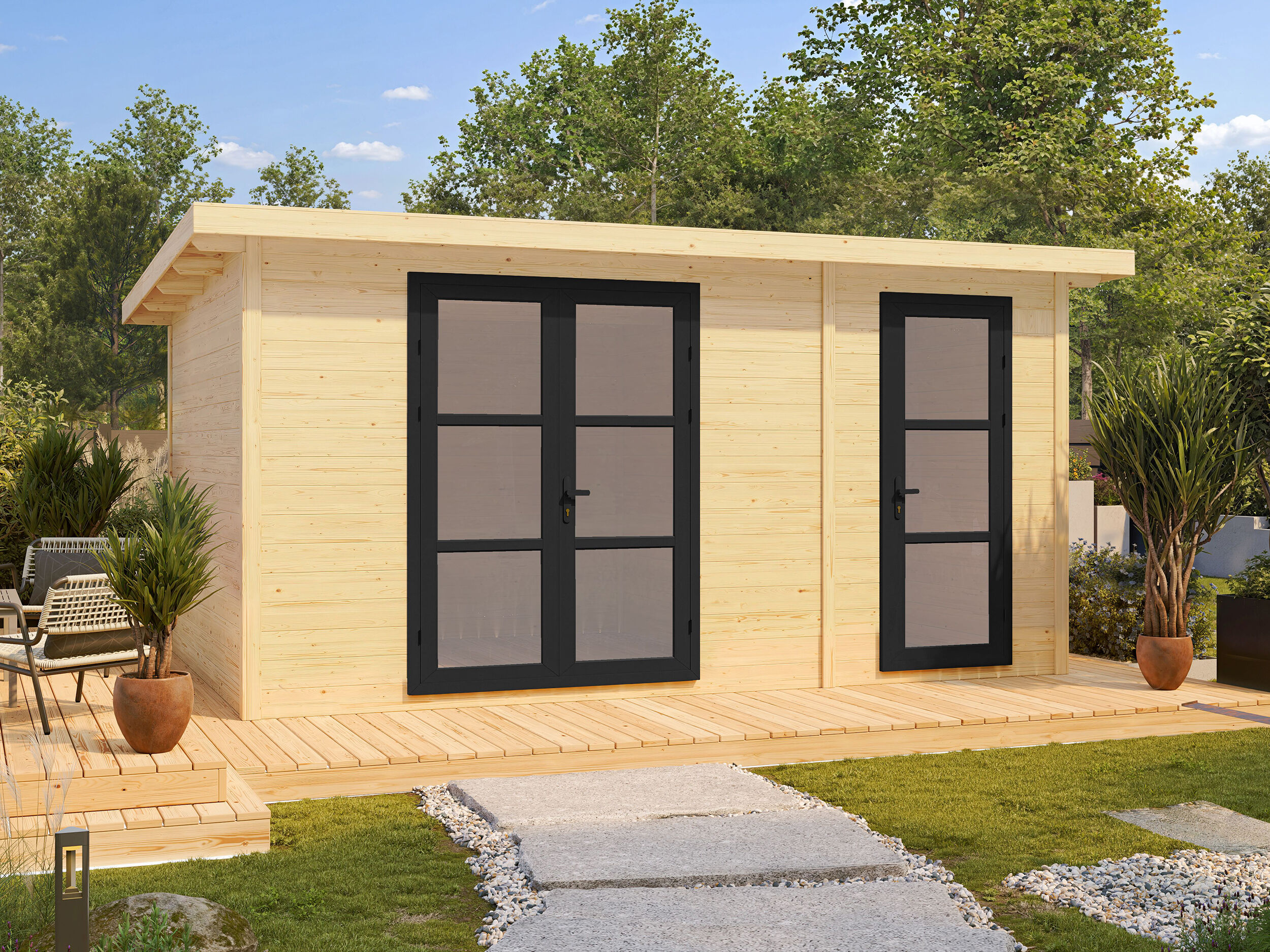 26% Rabatt ! Fjordholz Gartenhaus Modell Alu Line 28-F online kaufen