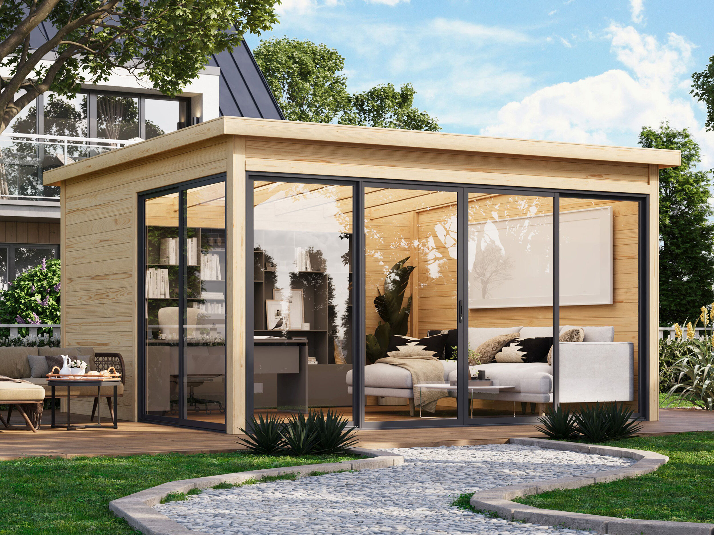 26% Rabatt ! Fjordholz Gartenhaus Modell Office IsoSlide 4 online kaufen