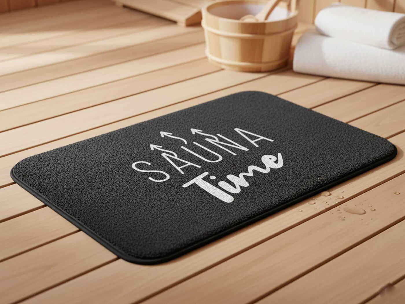 Sauna Bodenmatte 50 x 80 cm schwarz online kaufen