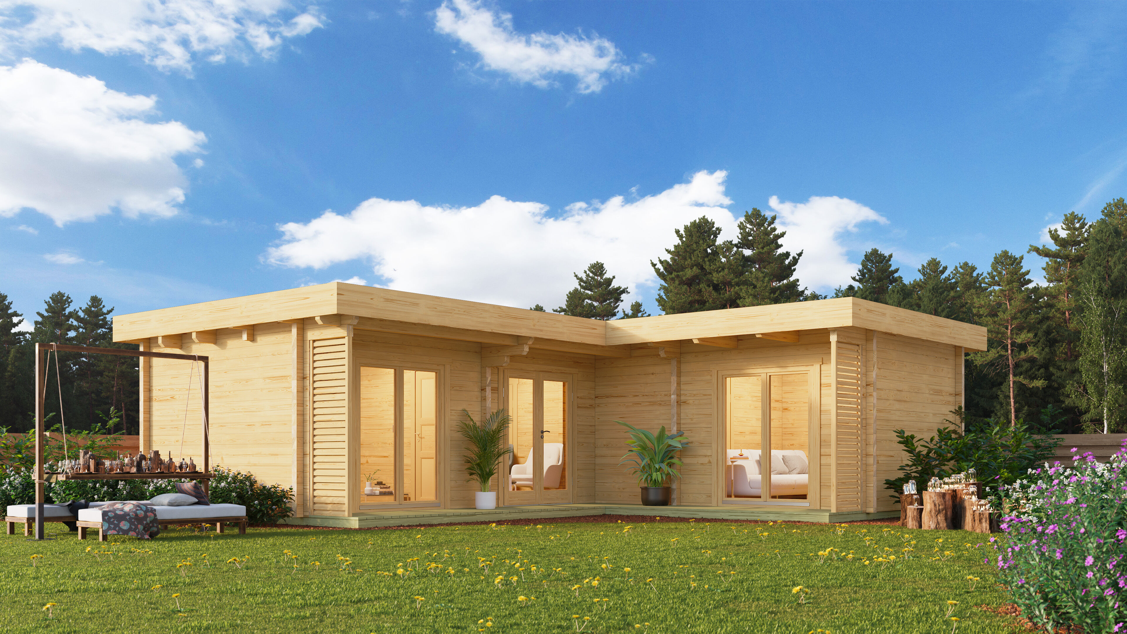 26% Rabatt ! Ferien- und Freizeithaus  Modell Rantum 90 8x6m online kaufen
