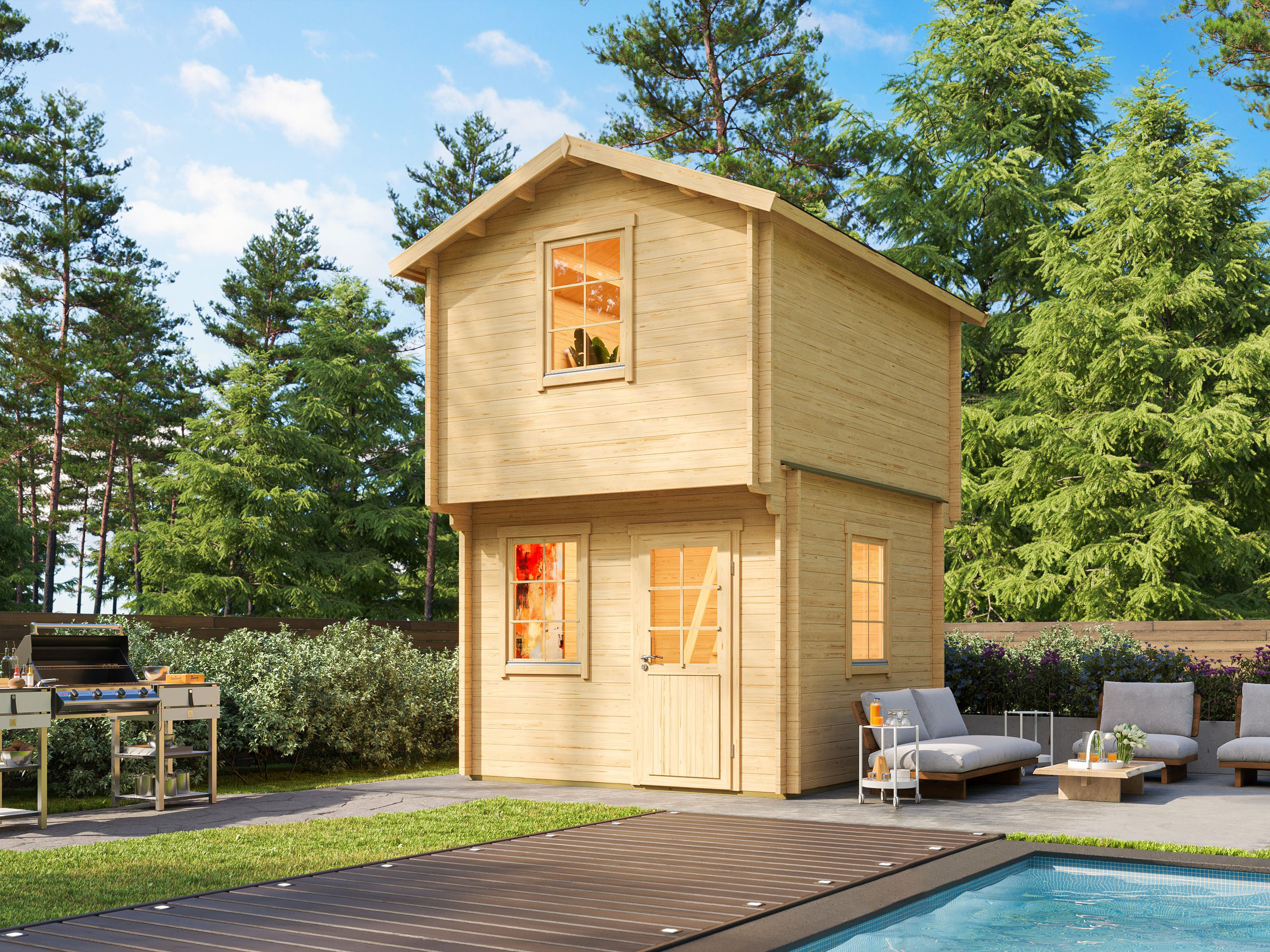 26% Rabatt ! Fjordholz Satteldach Gartenhaus Modell Cyrene 44 online kaufen