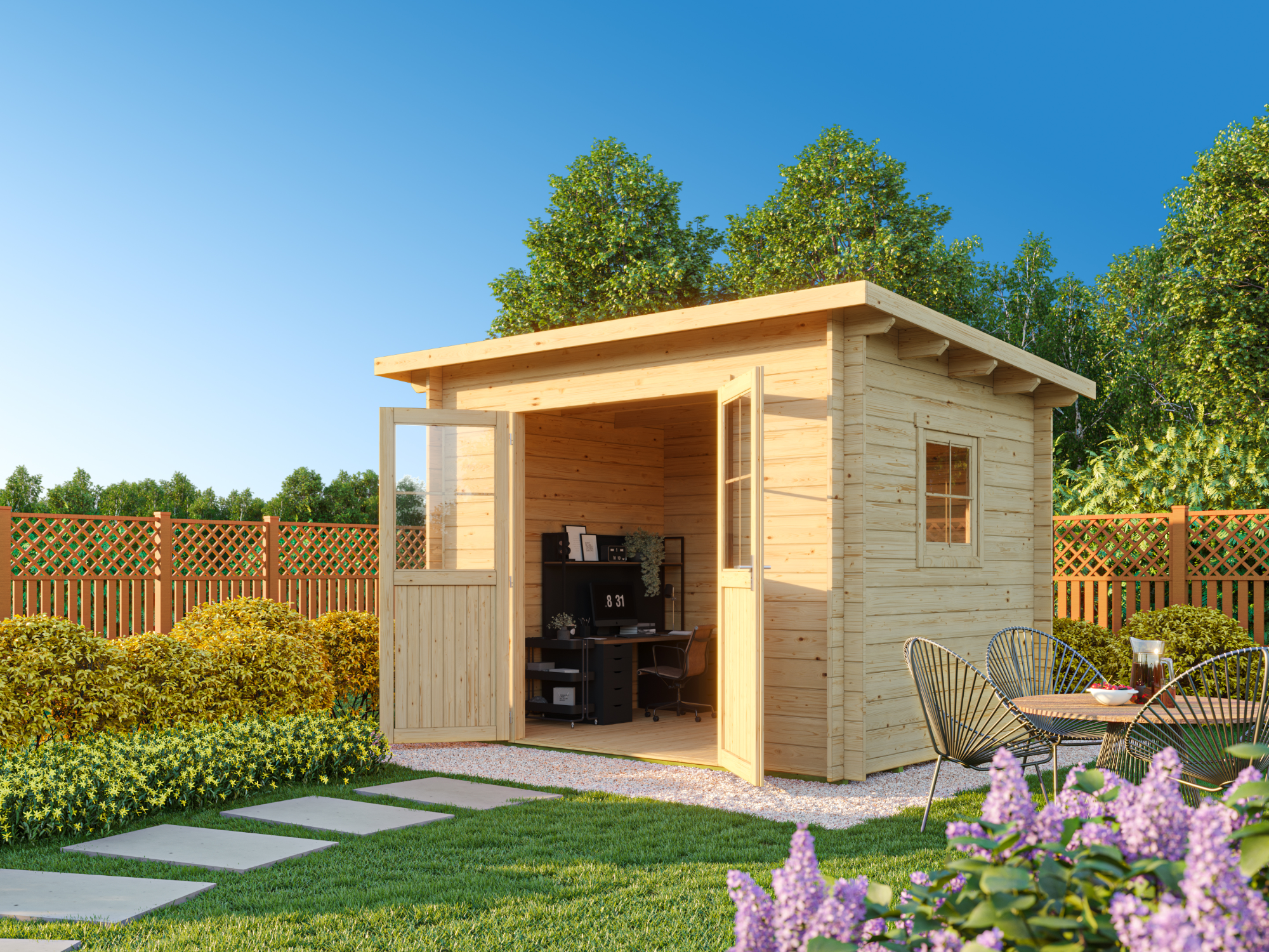 26% Rabatt ! Fjordholz Pultdach Gartenhaus Modell Ezra 2E online kaufen