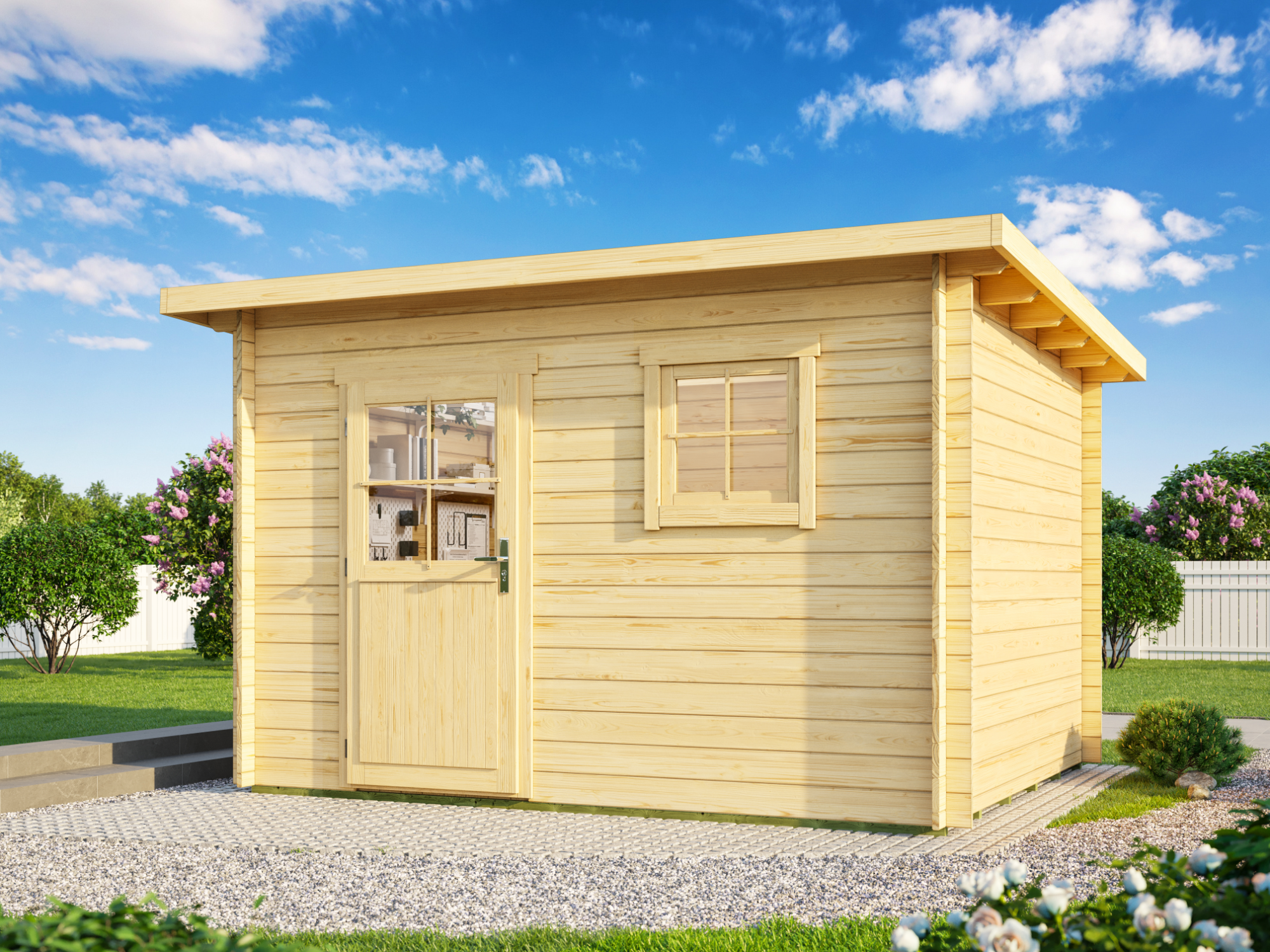 26% Rabatt ! Fjordholz Pultdach Gartenhaus Modell Ezra 4B online kaufen