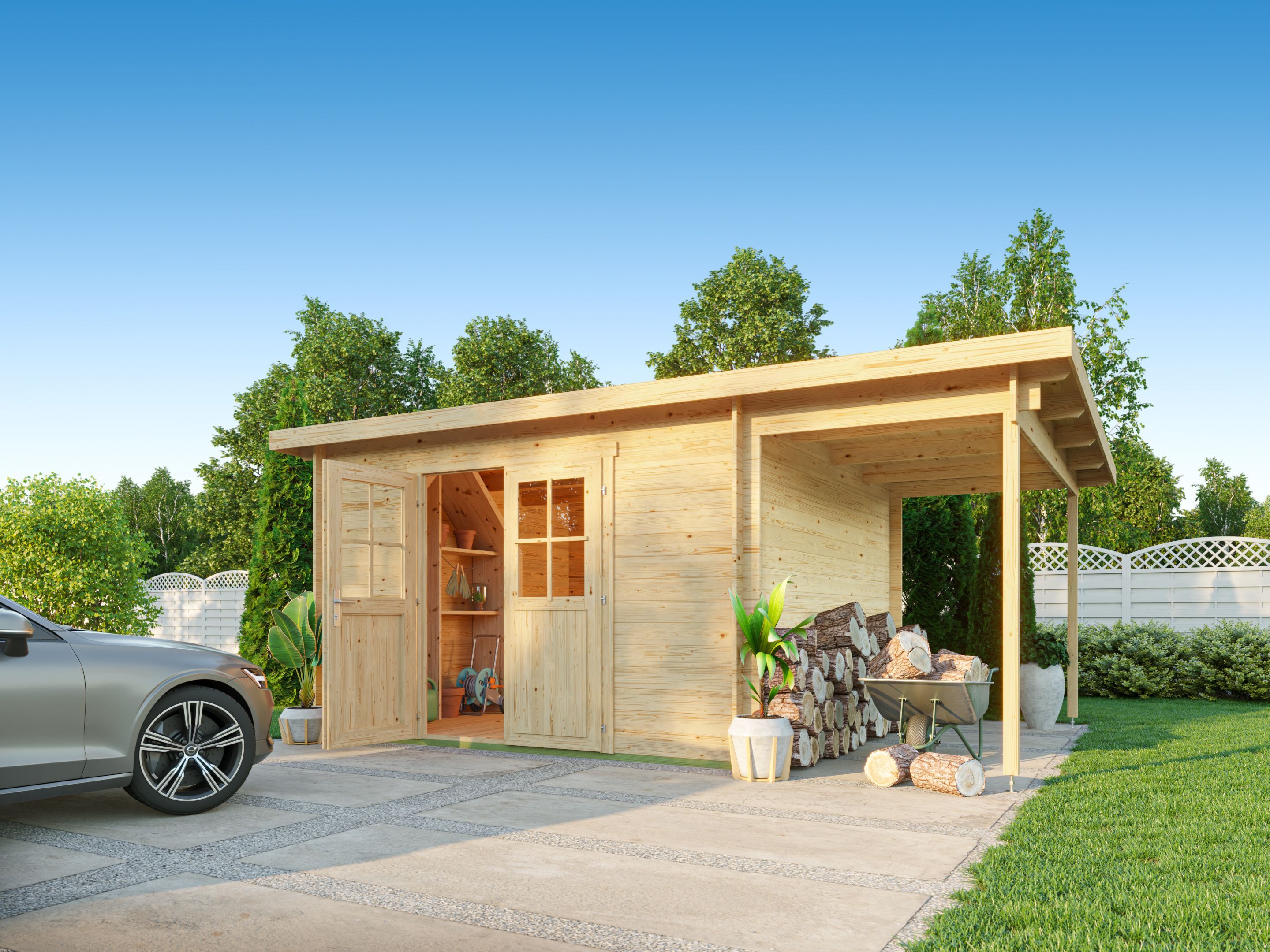 26% Rabatt ! Fjordholz Pultdach Gartenhaus Modell Ezra 5G online kaufen