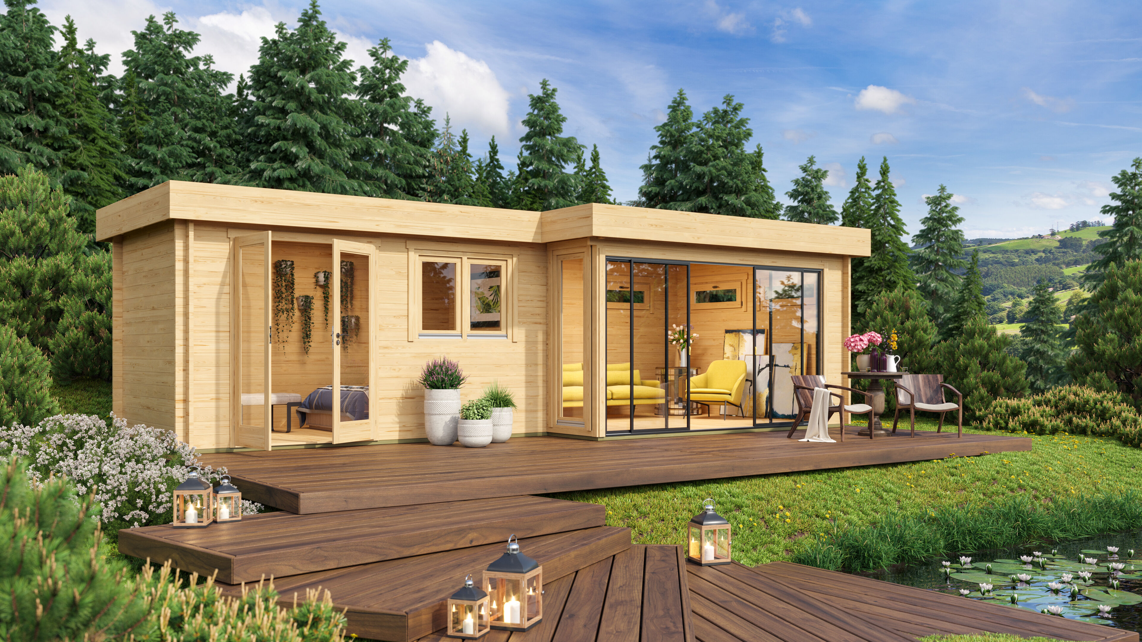 26% Rabatt ! Fjordholz Gartenhütte  Alu Concept 44 K 7x4m online kaufen