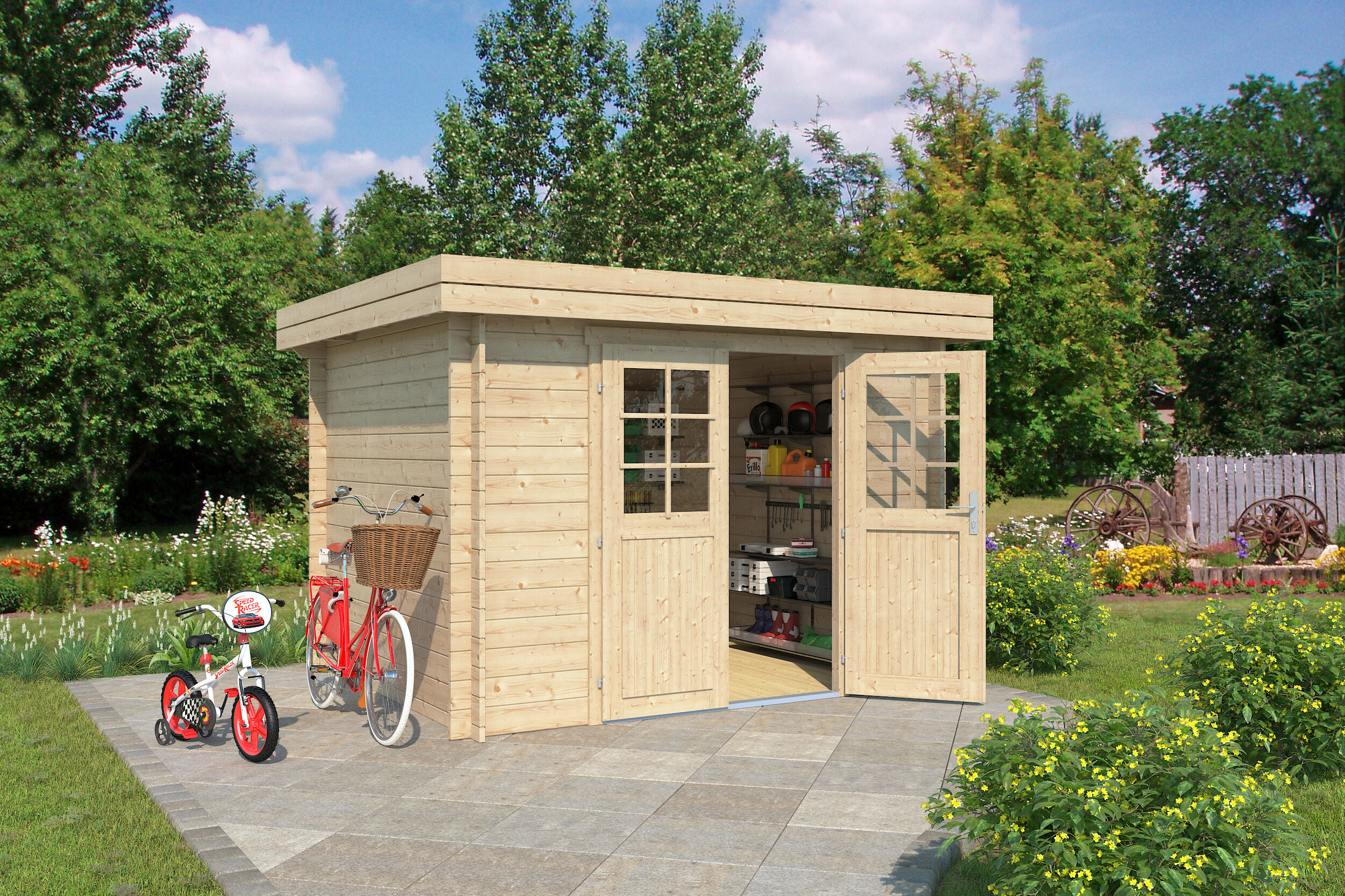 26% Rabatt ! Fjordholz Gartenhaus Modell Linz 28 B online kaufen