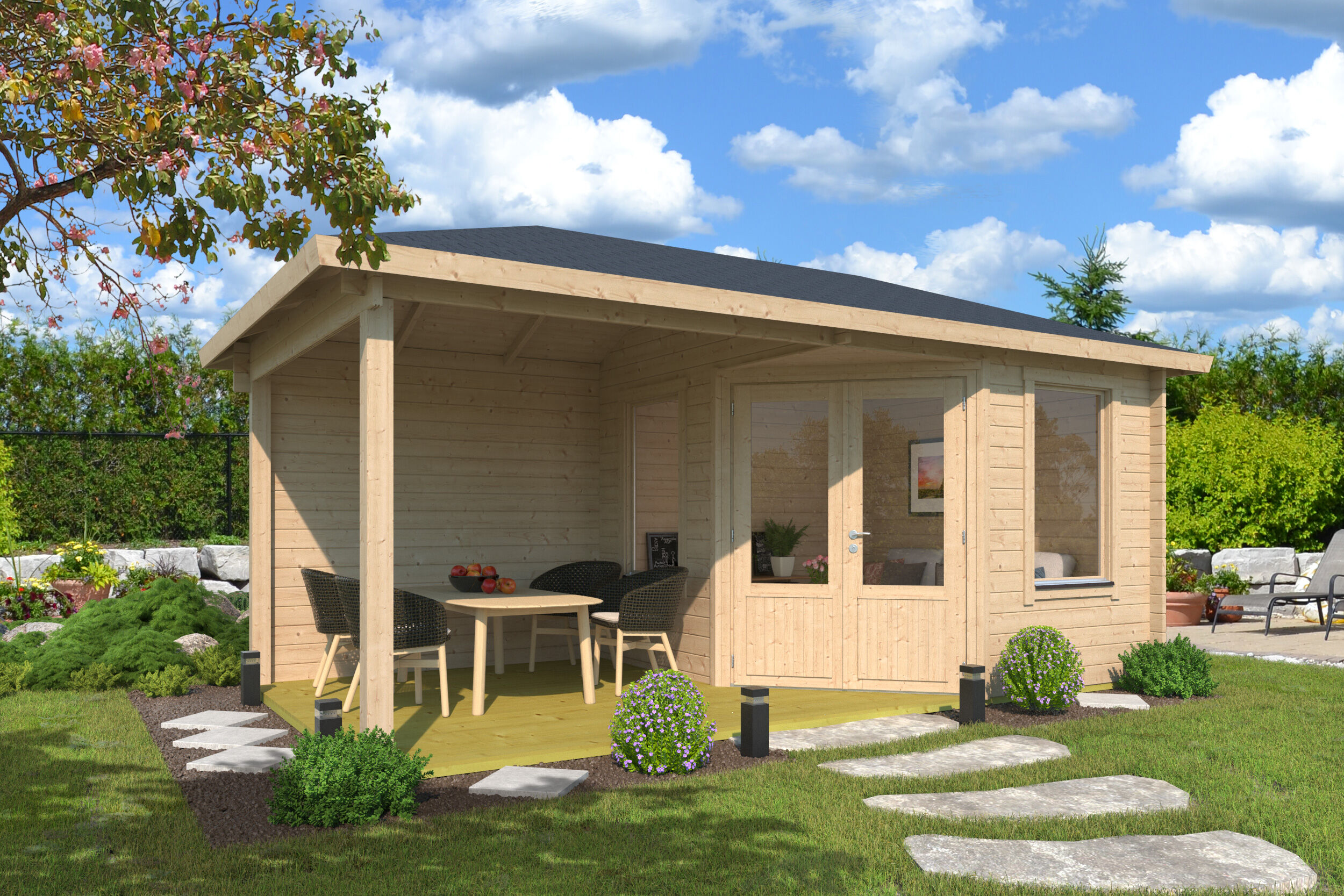 26% Rabatt ! Fjordholz Gartenhaus Modell Lisa 44 D Klassik online kaufen