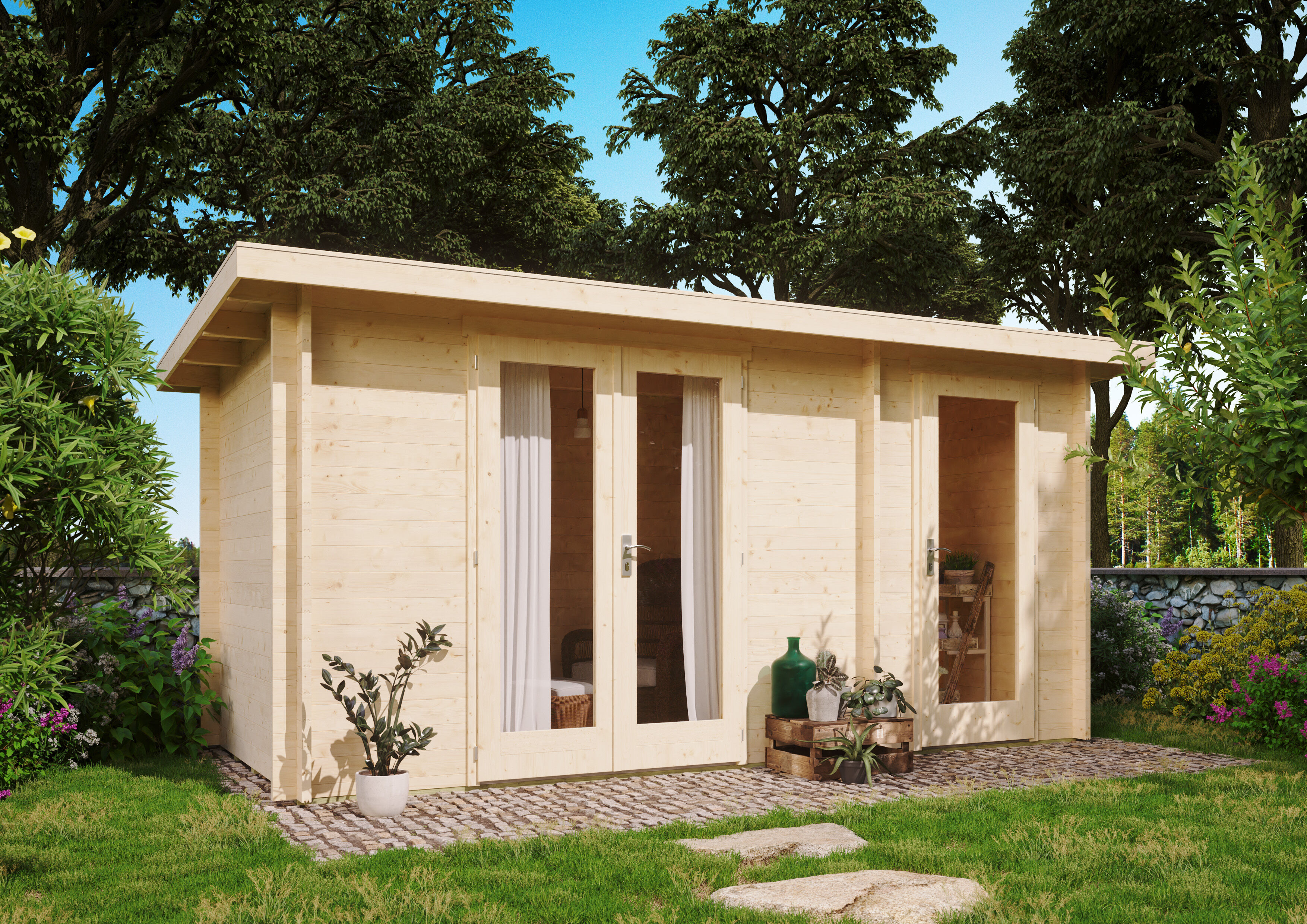 26% Rabatt ! Fjordholz Gartenhaus Modell Carin 44 A online kaufen