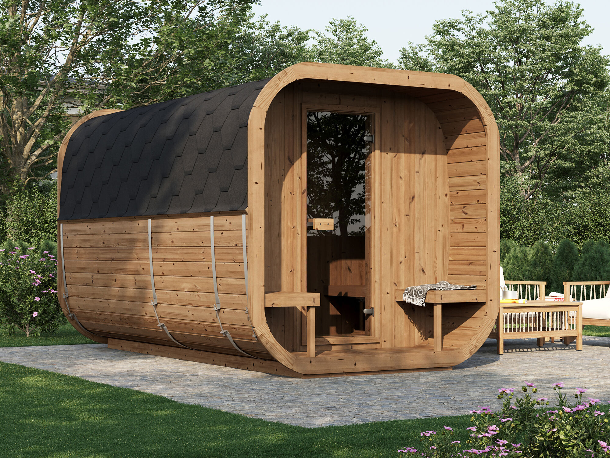 26% Rabatt ! Fjordholz Fass-Sauna Modell Icon 385 Thermo online kaufen