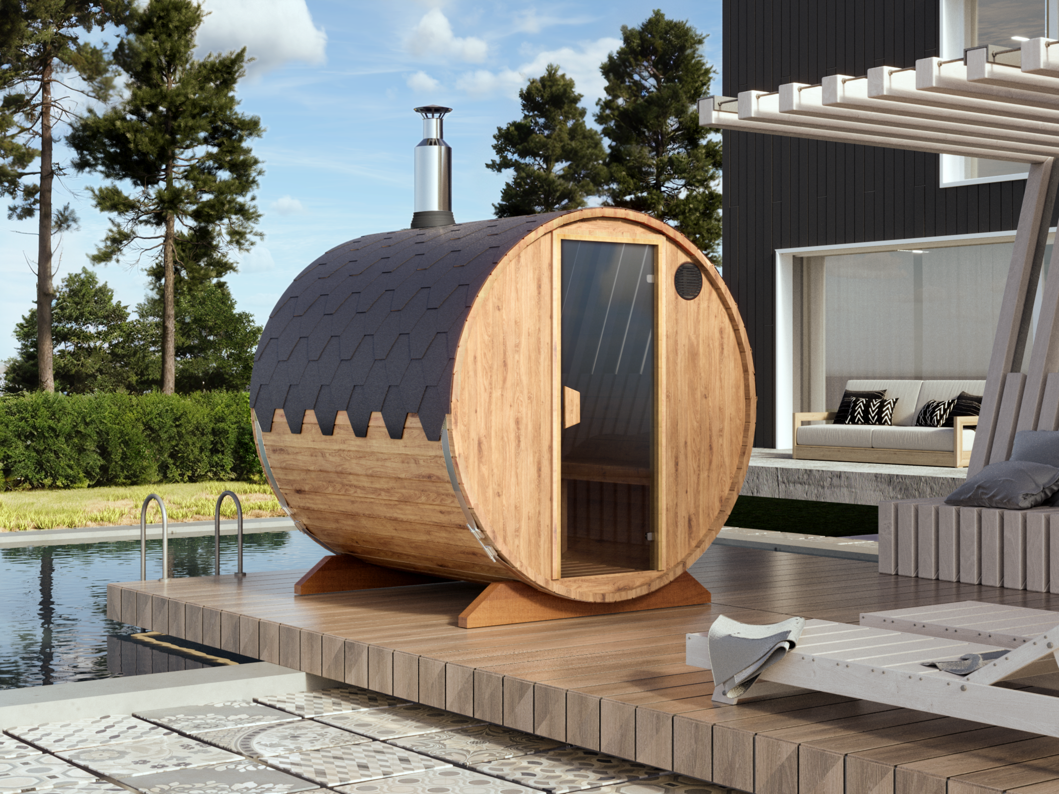 26% Rabatt ! Fjordholz Fass-Sauna Theo online kaufen