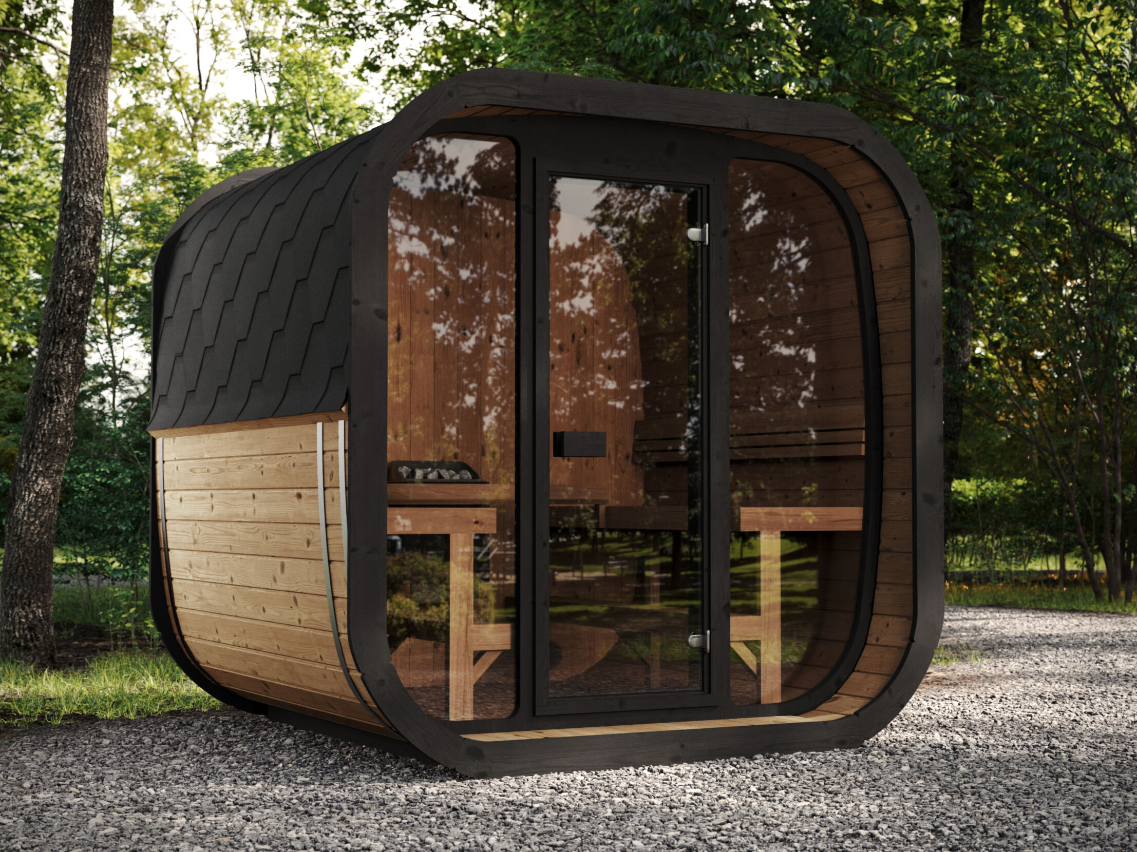26% Rabatt ! Fjordholz Fass-Sauna Modell Icon 220 Thermo mit Gl online kaufen