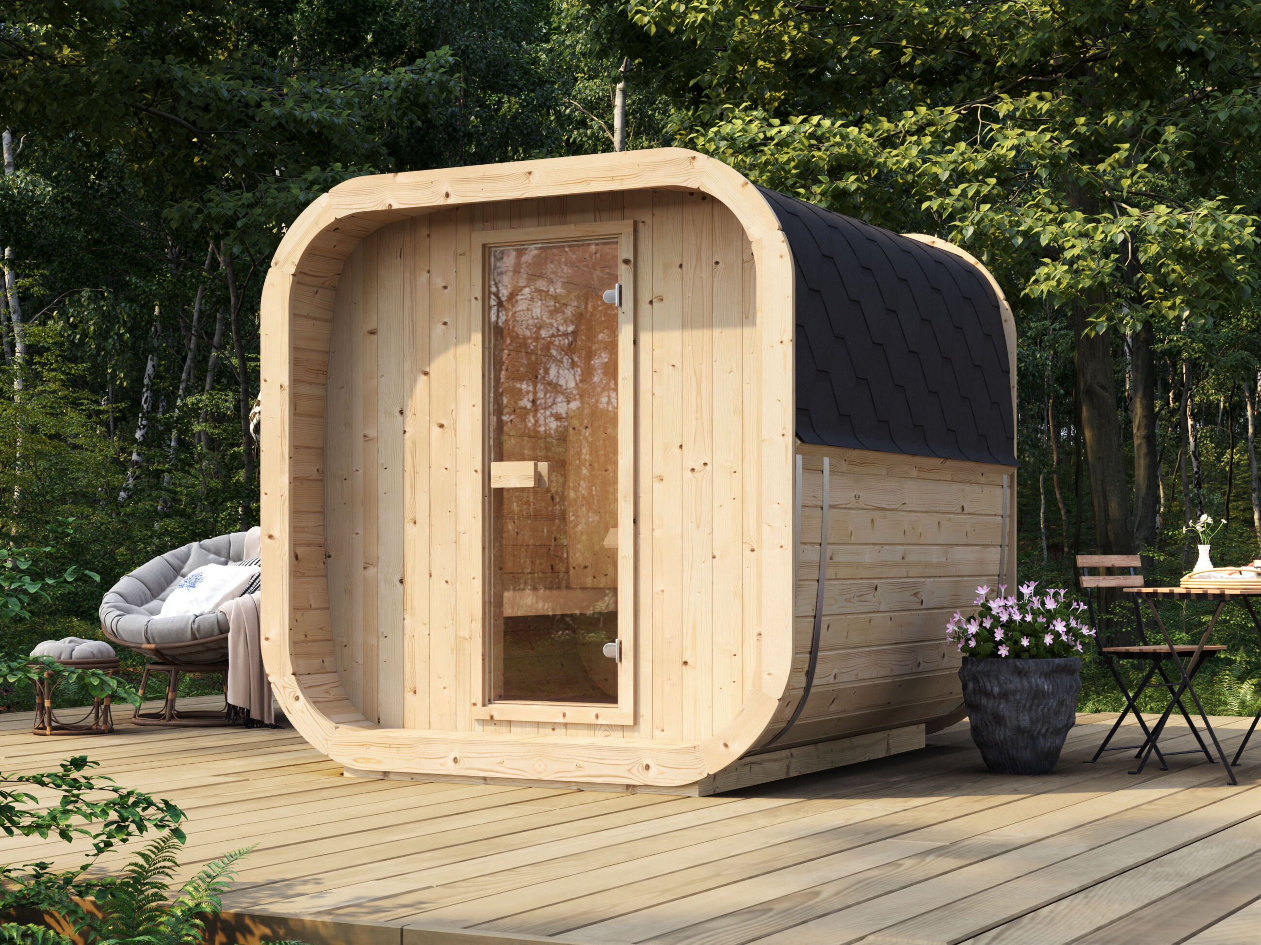 26% Rabatt ! Fjordholz Fass-Sauna Modell Icon 200 S Fichte online kaufen