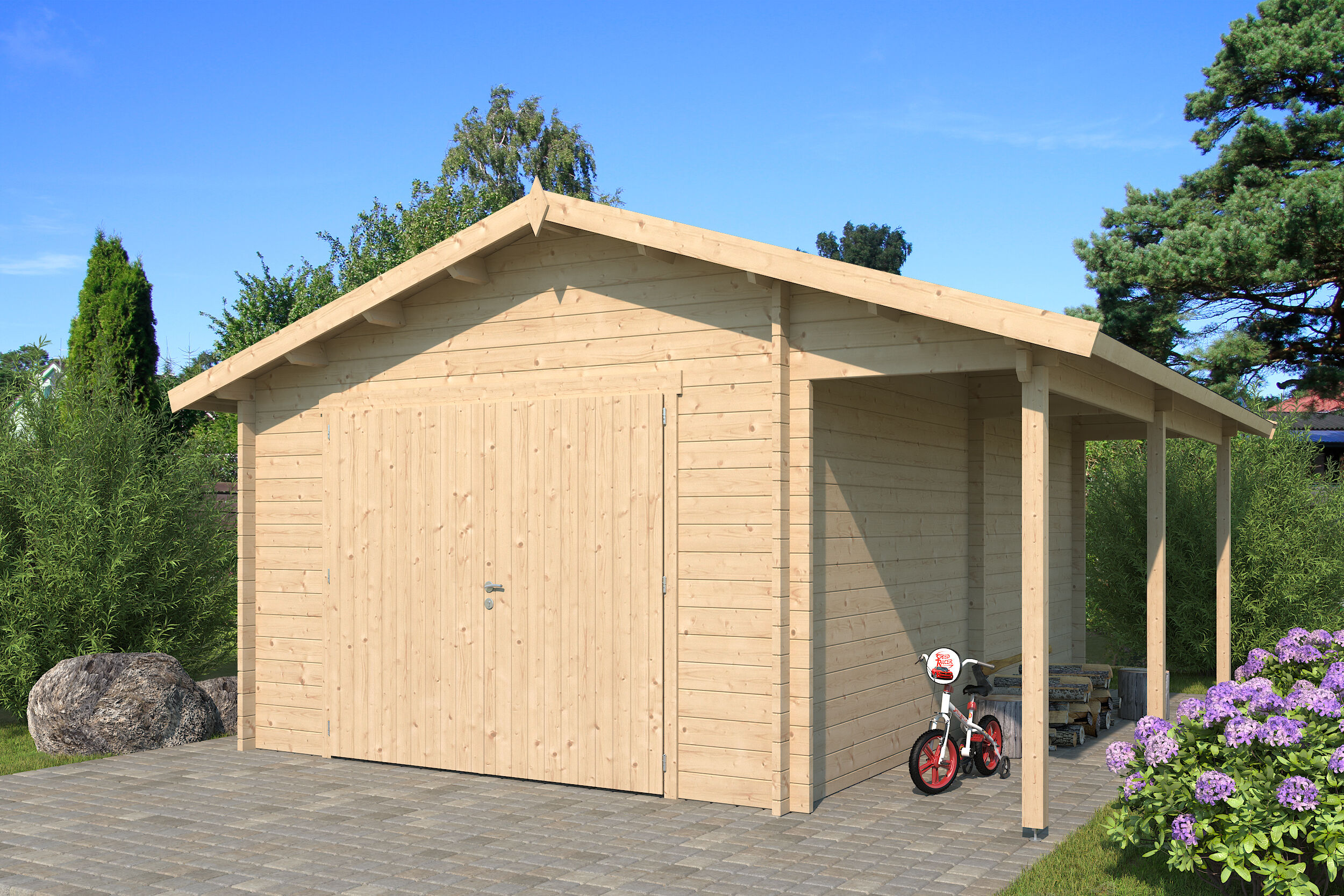 26% Rabatt ! Fjordholz Holzgarage Modell Weinheim 44 online kaufen