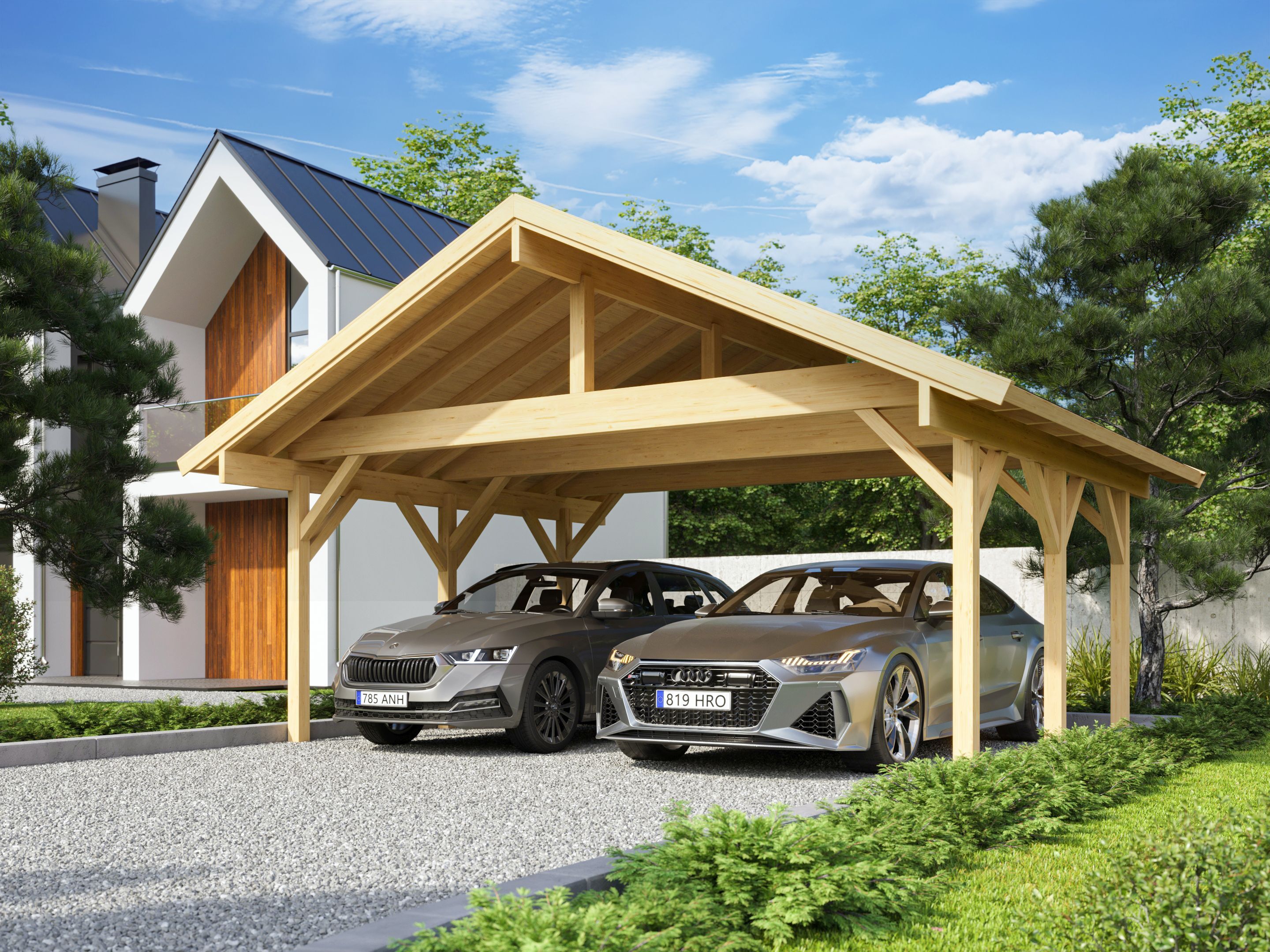 26% Rabatt ! Fjordholz Doppel Carport Modell Max online kaufen