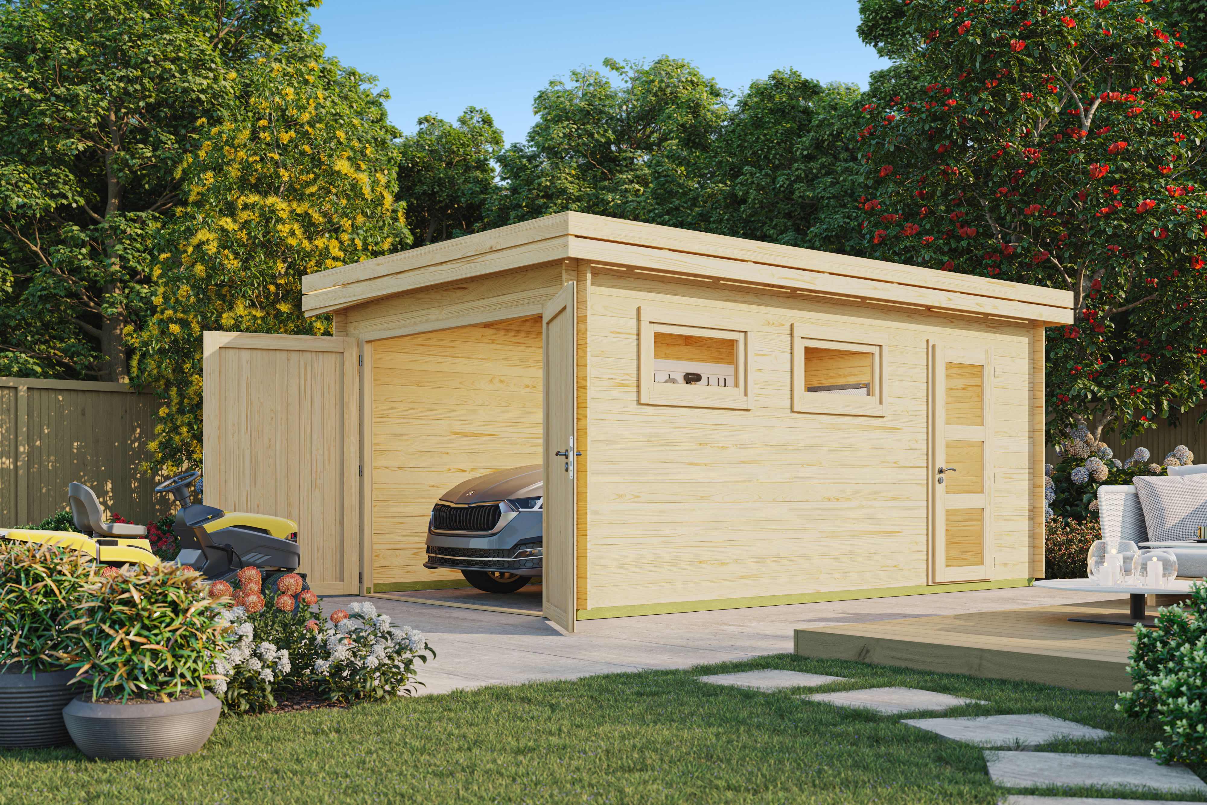 26% Rabatt ! Fjordholz Holzgarage Modell Ken 28 online kaufen